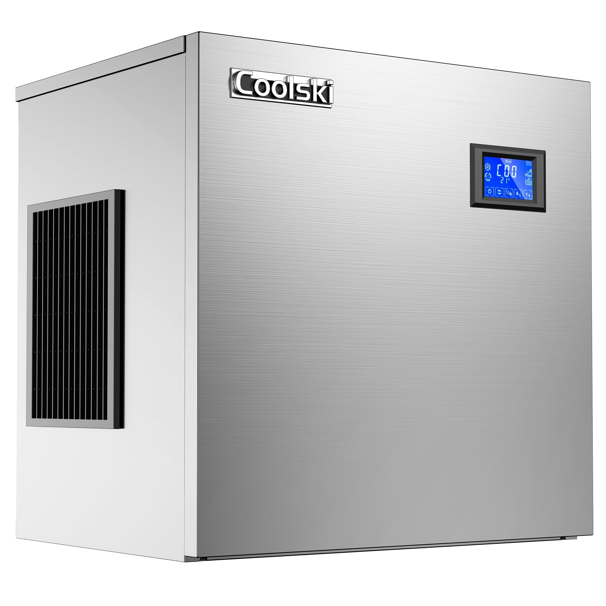 Coolski Commercial Ice Maker 350LBS/Day, Top Portion of Ice Machine, Clear Ice Cubes/Air Cooling/22 Inch Wide/Stainless Steel