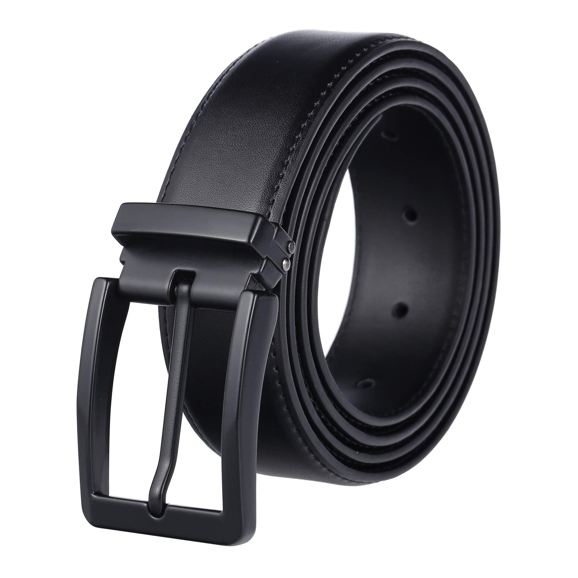Men's Dress Belt Black Leather Belts for Jeans
