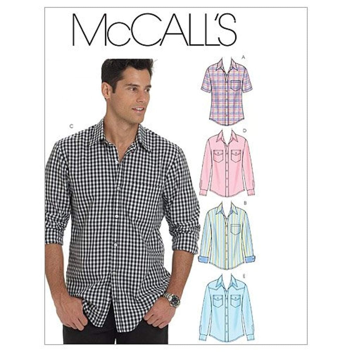 Patterns M6044 Size XM Small - Medium - Large Men's Shirts, Pack of 1, White