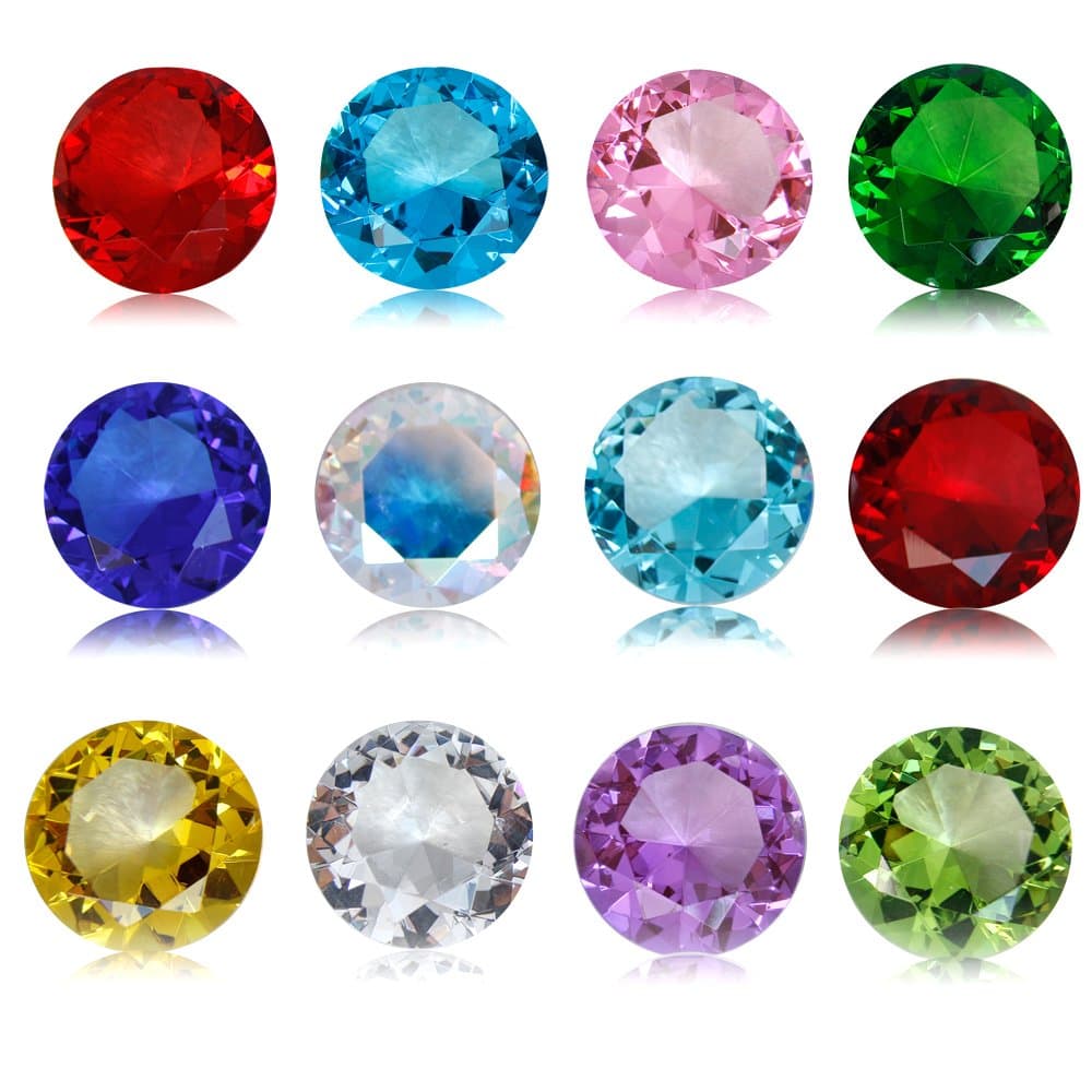 40 mm Crystal Art Birthstones Paperweight Glass Diamond