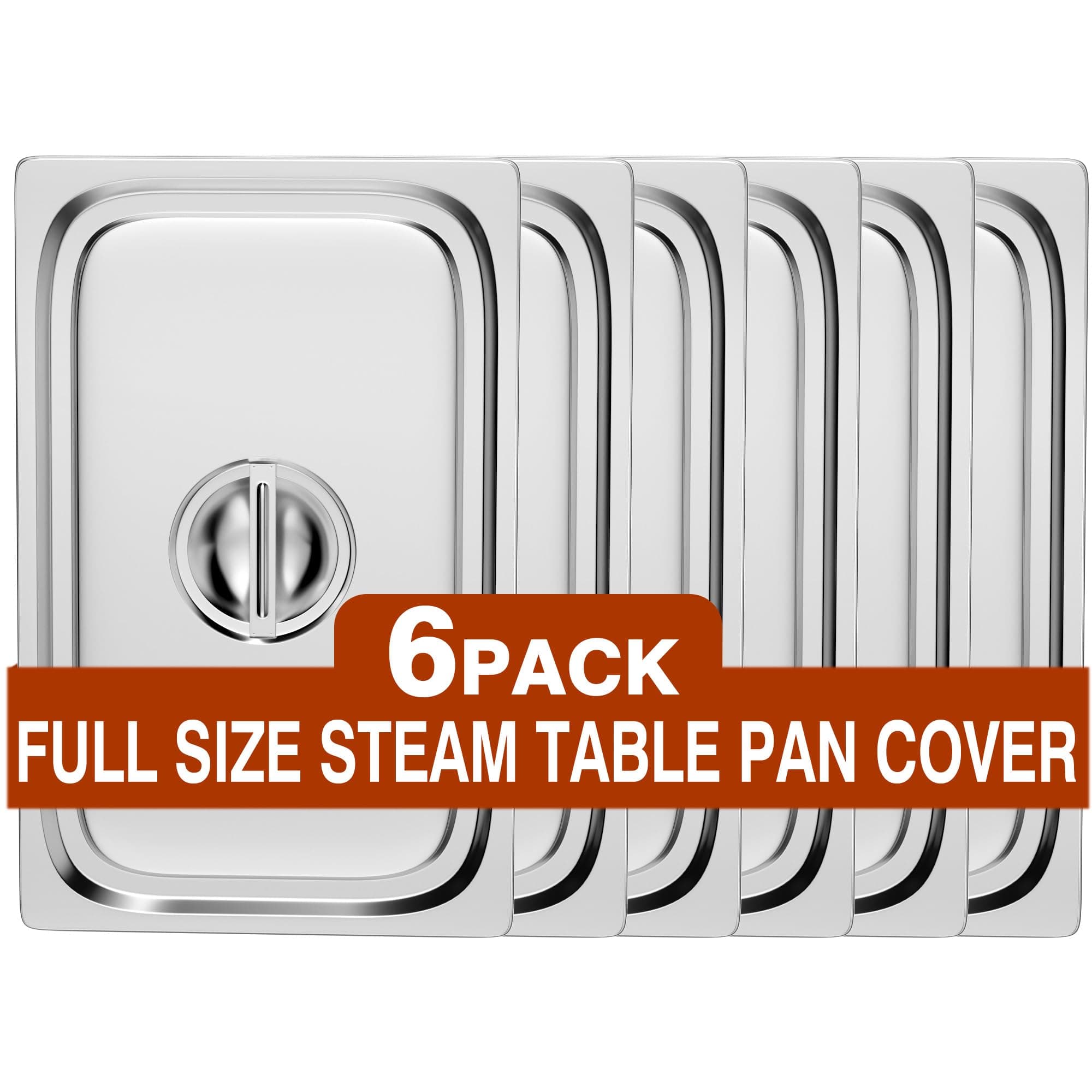 WantJoin Steam Table Hotel Pan Lids Cover 6 Pack for Stainless Steel Metal Tray Sets Food Storage Container Restaurant Chafing Dishes Commercial Buffet Warmer Catering Supplies