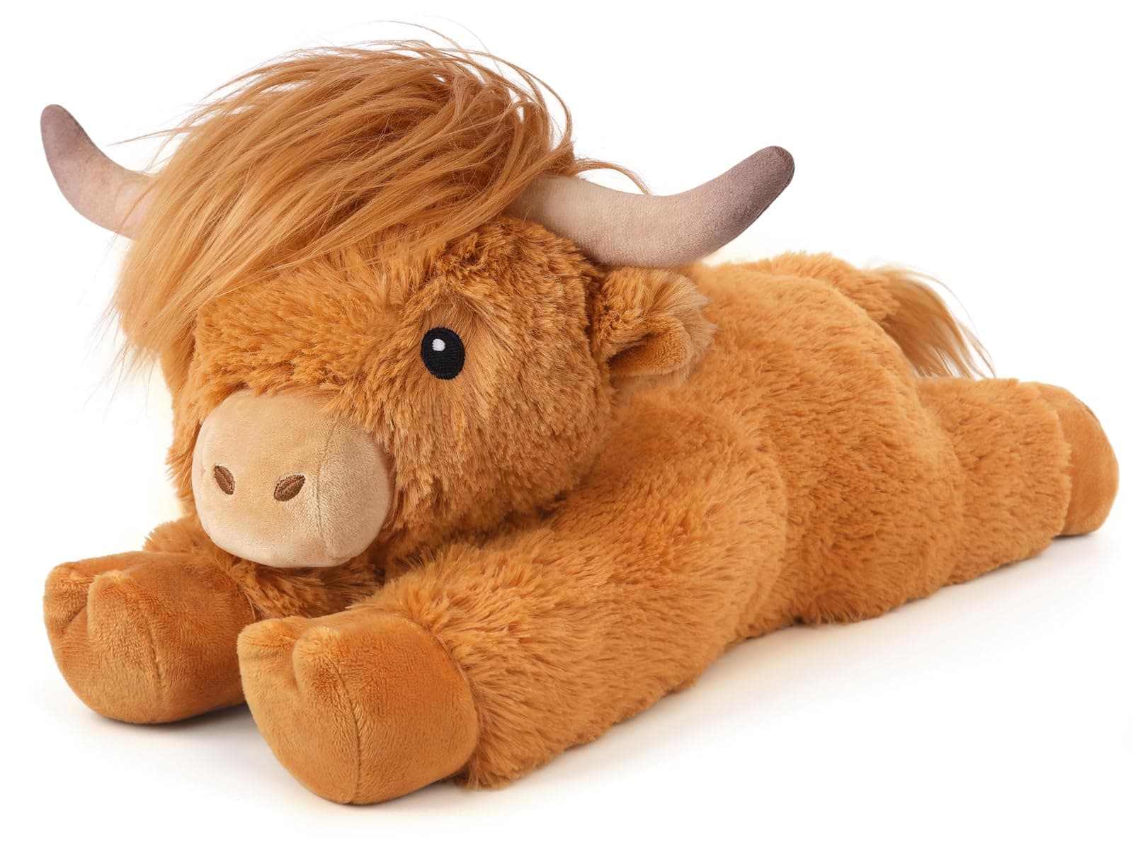 Cuckool Highland Cow Stuffed Animals, Microwavable Stuffed Animal Adorable Fluffy Highland Cow Plush for Warmth, Heatable Coolable Lavender Scent Toy, Cute Soft Plushie Gift for Kids Boy Girl & Adults