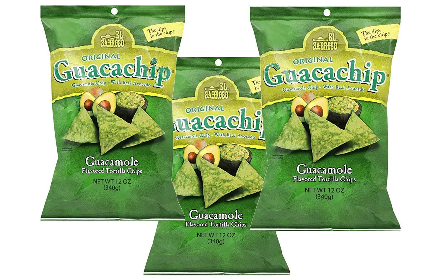 Guacamole Tortilla Chips 12 oz. Bags (3 Bags)