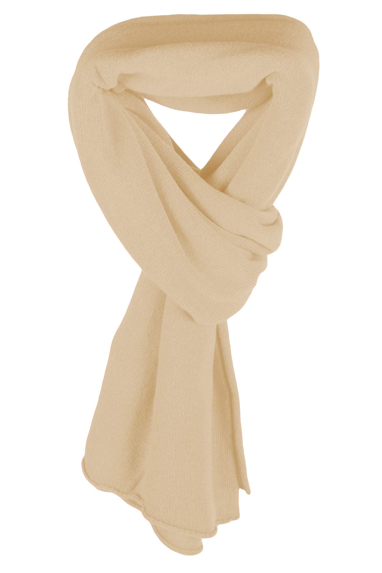 Love CashmereWomen's Fine 100% Cashmere Wrap Scarf - Blonde Camel - made in Scotland