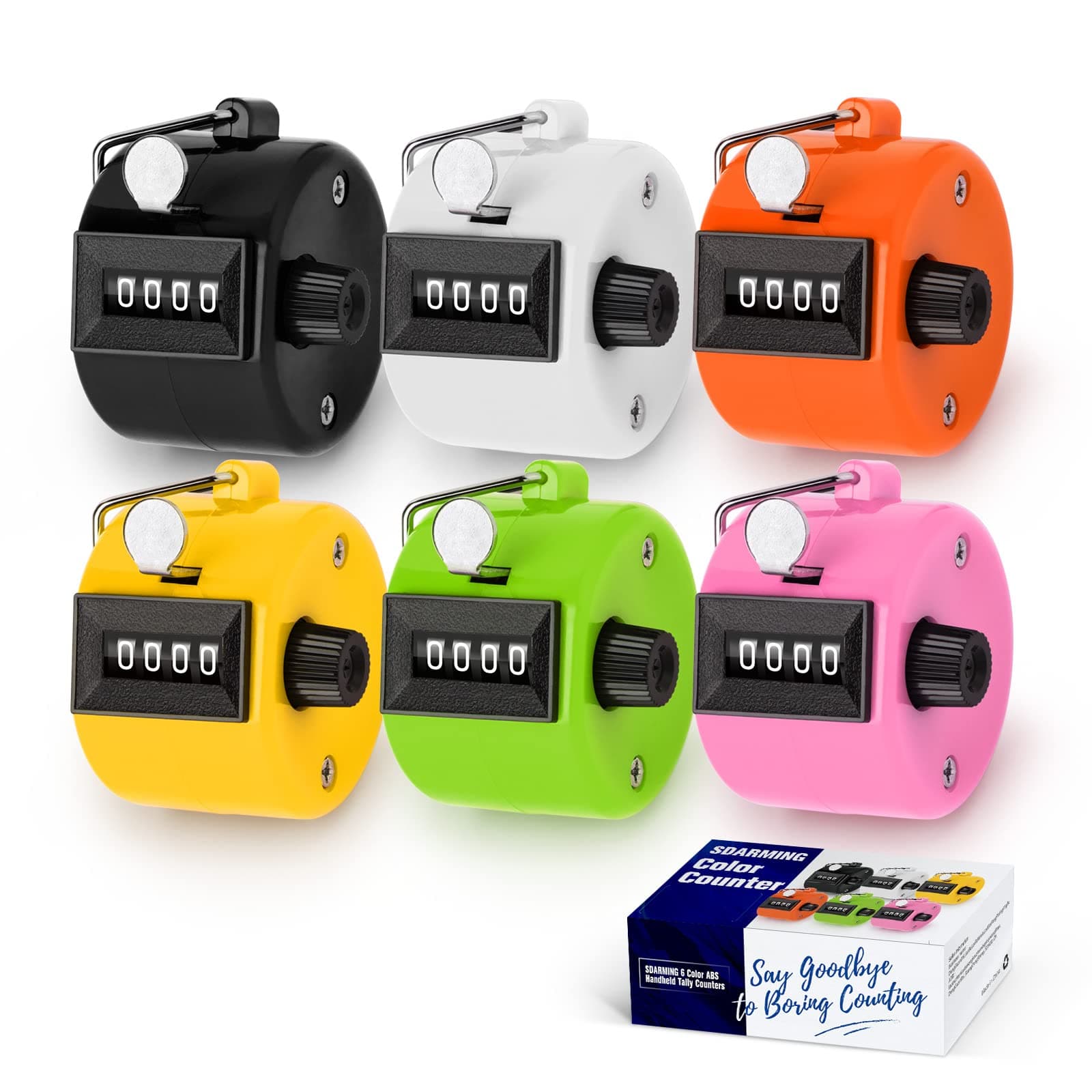 – Colour Counters, Tally 4-dight Clicker Counter, ABS Handheld Counters Clicker for Counting, Golf, Scoring, Knitting