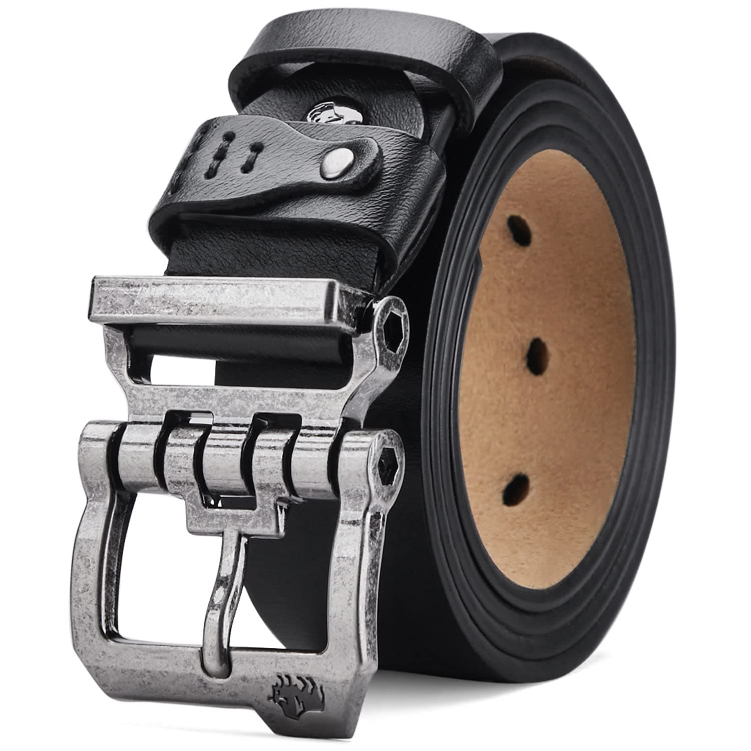 Men's Belts Leather Dress Genuine Leather Classic Heavy Duty Buckle Belt Casual for Jeans