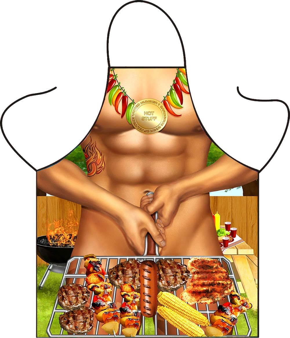 Kitchen Sexy Funny Adult Bib Apron for Cooking BBQ Baking Grilling - Cute Party Apron for Men Women Chef Comic Character Apron Party Cosplay Pretend Costume