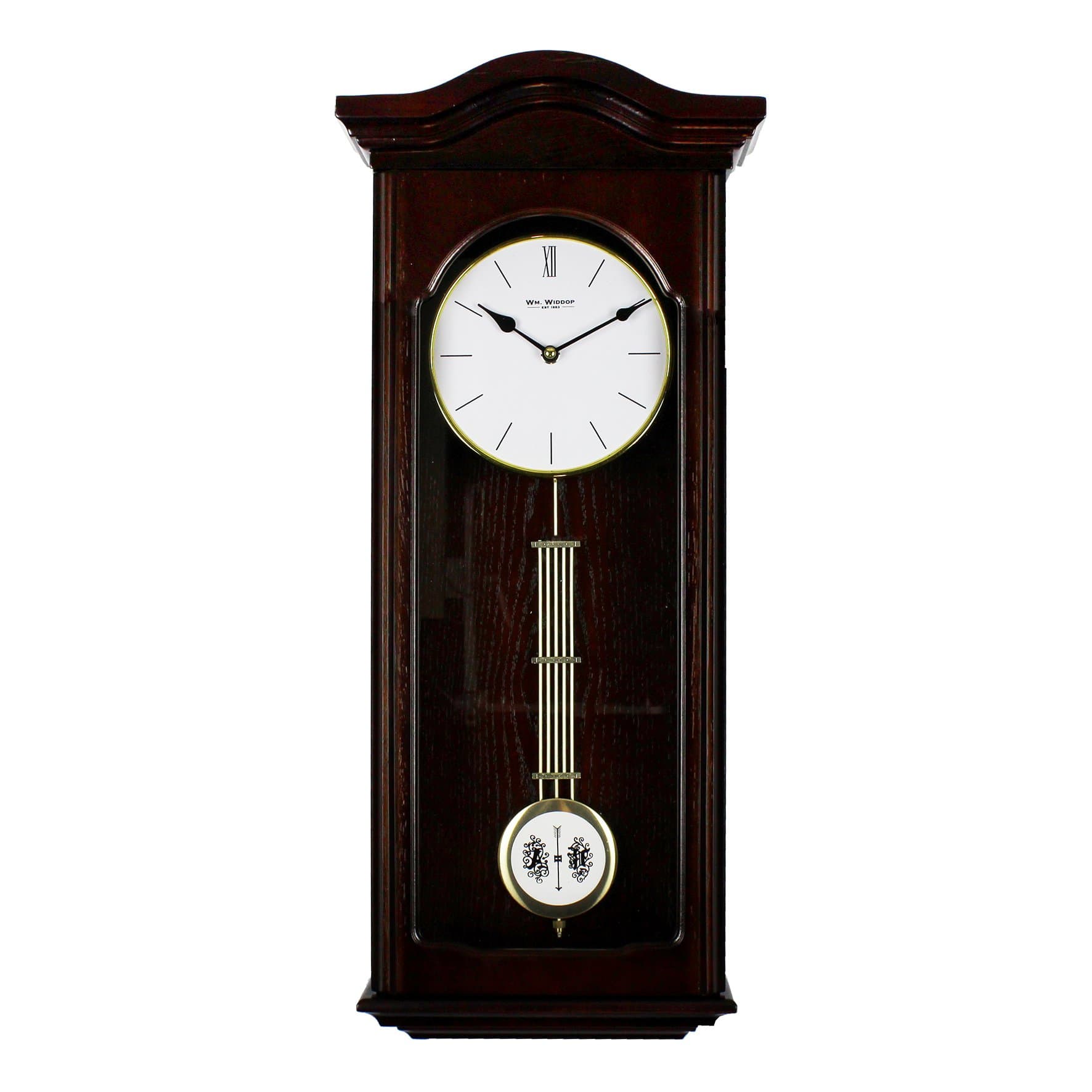 Hometime Wooden Vintage Style Pendulum Wall Clock W7680
