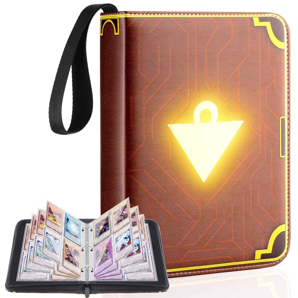 Trading Card Binder Compatible with YGO Cards, TCG Card Album Folder Books Case with Zipper for PTCG MTG YGO (Dark Pazzle)