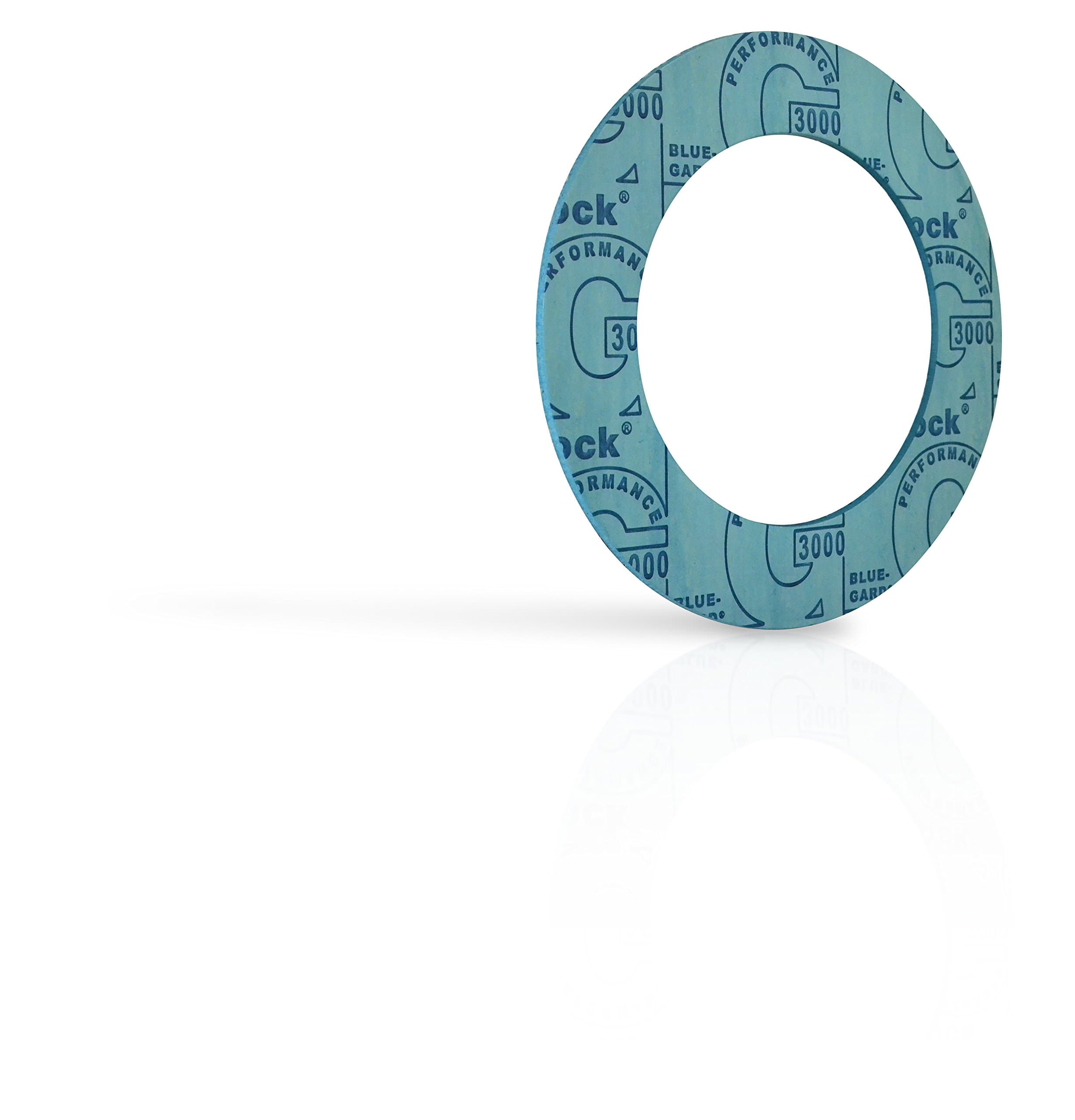 Garlock 37706-1108 Blue Aramid Fiber/Nitrile Binder Style 3000 Ring Gasket, 11" Length, 11" Width, 0.125" Thick, 8" Nominal Pipe Size, 150# Flange Class