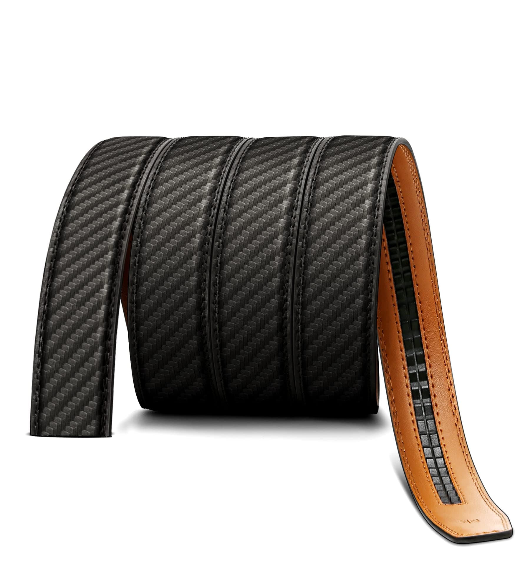 BULLIANTBelt Strap for Men Ratchet Belts Genuine Leather Width 1 3/8",Cut for Fit