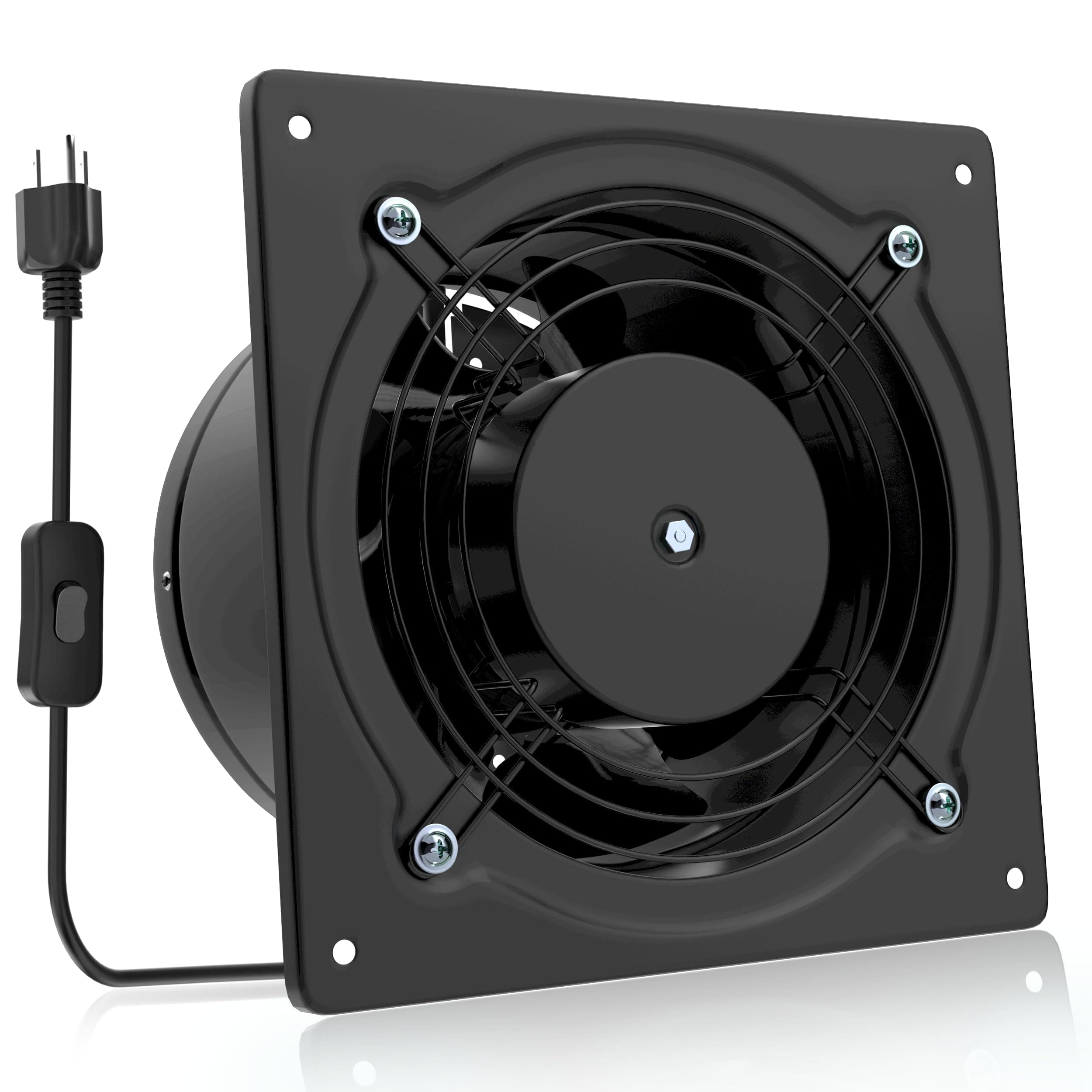 HG Power 6 Inch Exhaust Fan, 308CFM Wall Exhaust Fan for Kitchen, Metal Extractor Fan for Attic, Garage, Window Ventilation, HVAC System