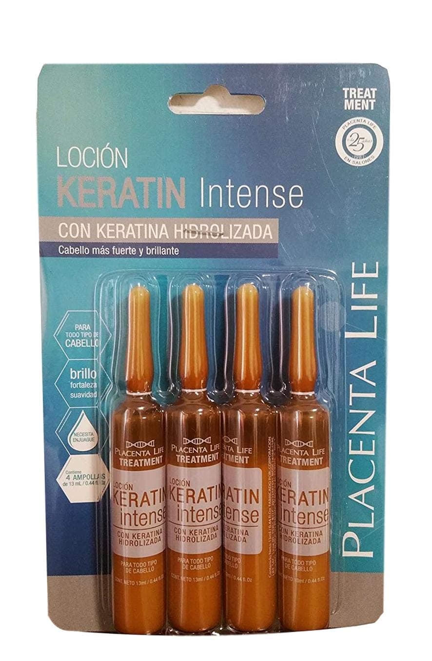 INTENSE HAIR TREATMENT X 4 AMPOULES Ampollas de Tratamiento Intensivo 13ml/0.44 fl.oz each (Keratine Intense)