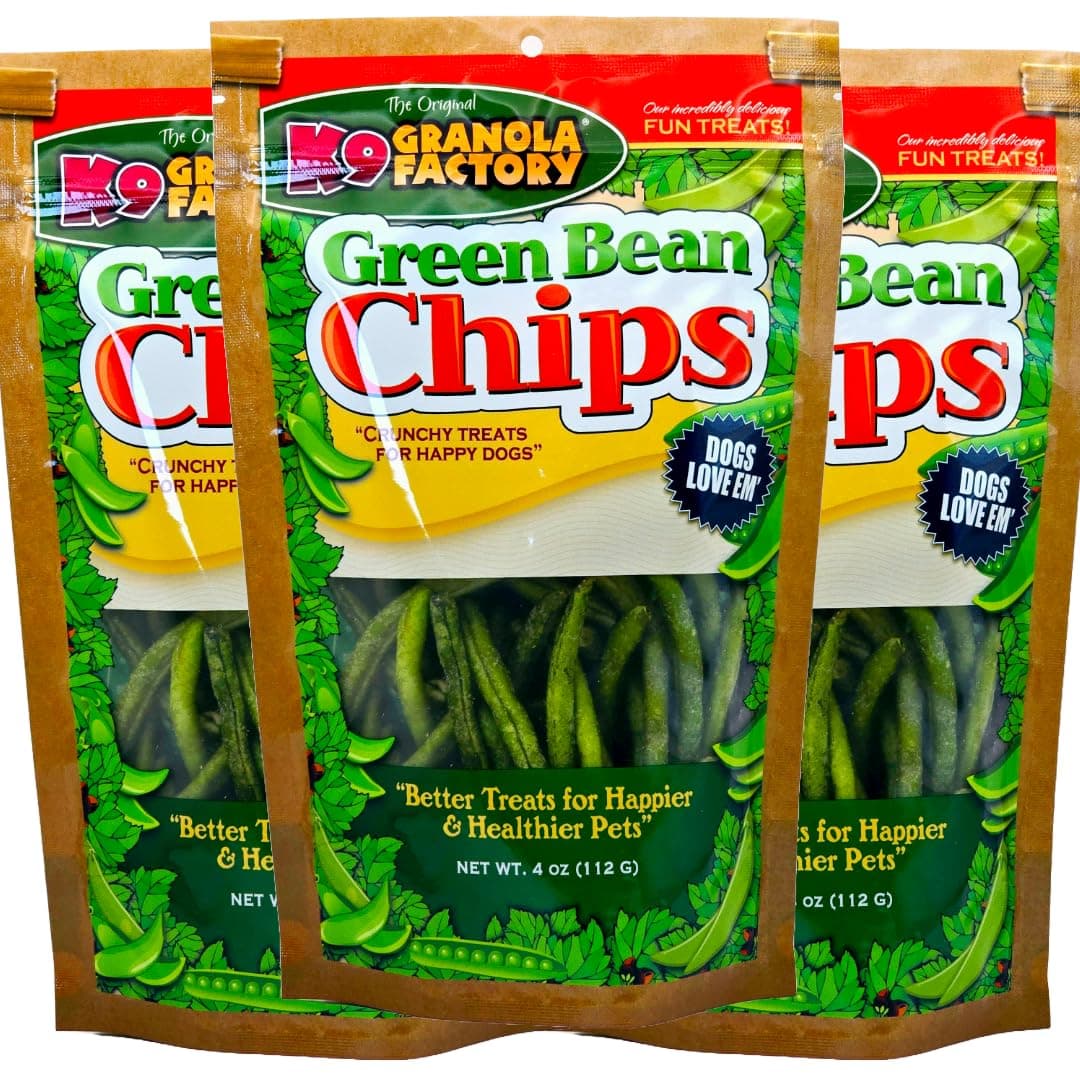 K9 Granola Factory Green Bean Chips Dog Treats 5oz (Pack of 3)