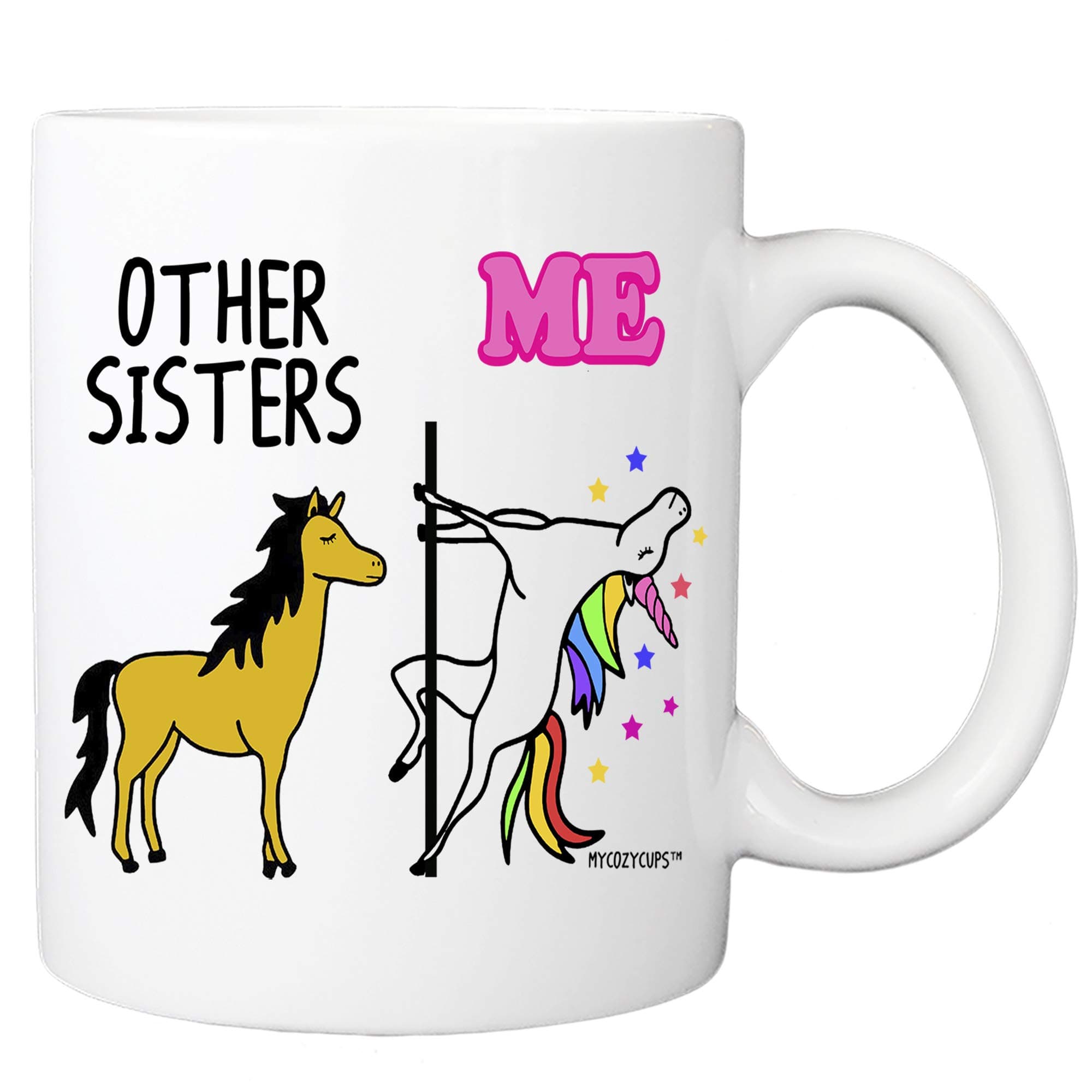 MyCozyCups Gifts for Sister - Other Sisters Me Coffee Mug - Funny 11oz Novelty Cup for Little, Big, Sister, Best Friend, Twin, Sibling - Birthday, Christmas, Valentine's Day, Graduation Gift