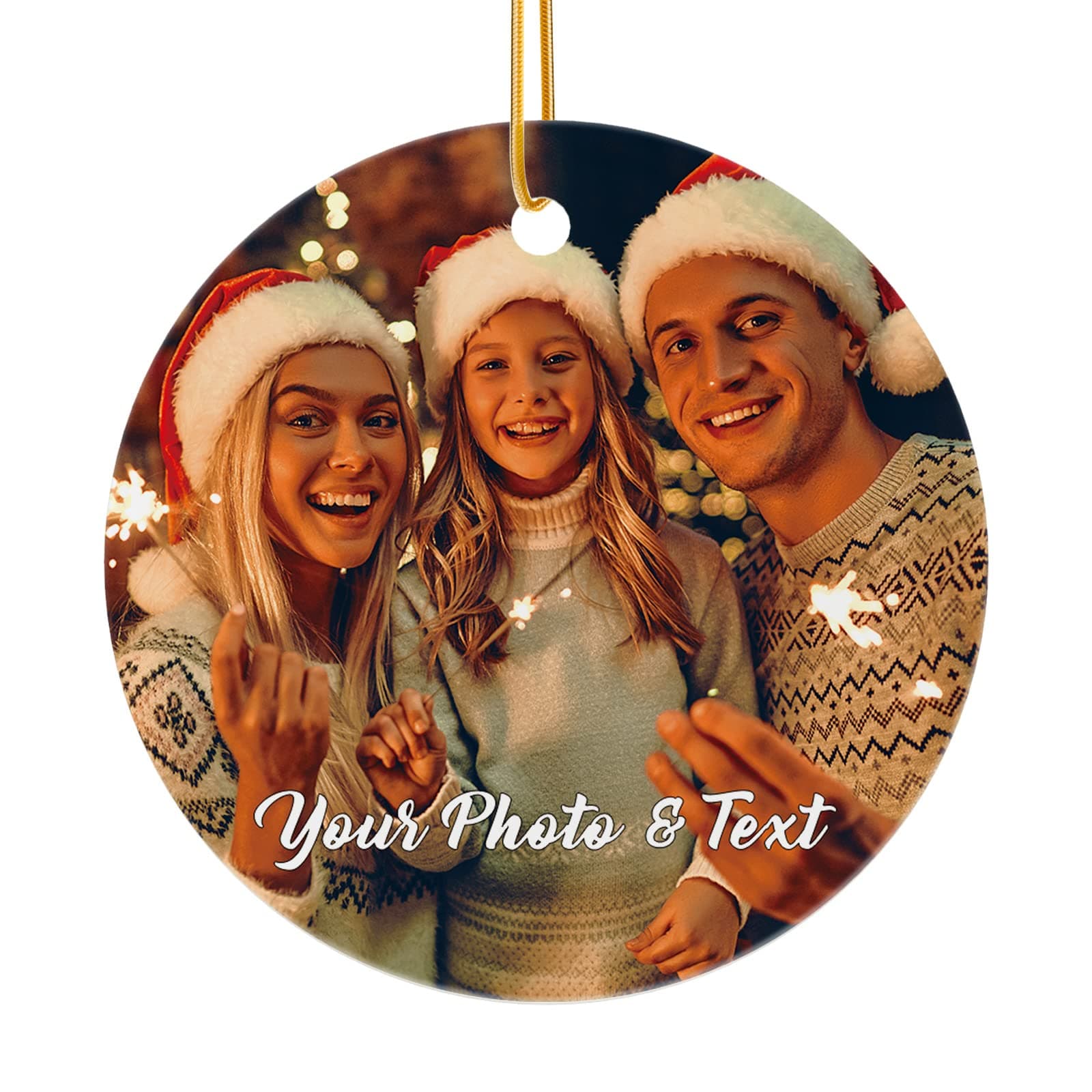 iDIY Personalised Christmas Baubles with Photo - Custom Picture Text Baubles for Christmas 2025, Customised Ceramic Xmas Tree Decor, for Kids, Mom, Dad, Friends, Loves by Bemaystar