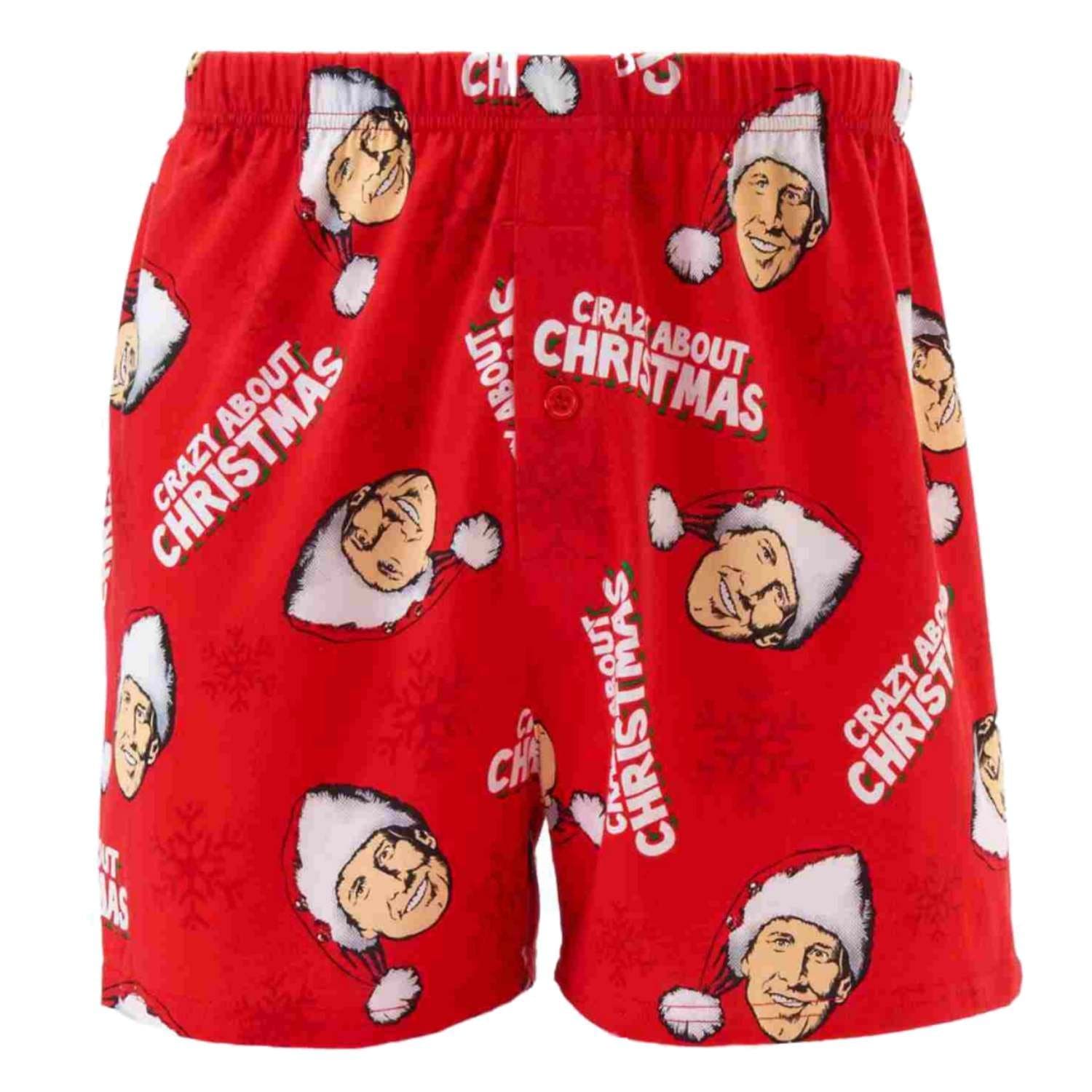 National Lampoons Christmas Vacation Mens Red Boxers Chevy Chase Boxer Shorts