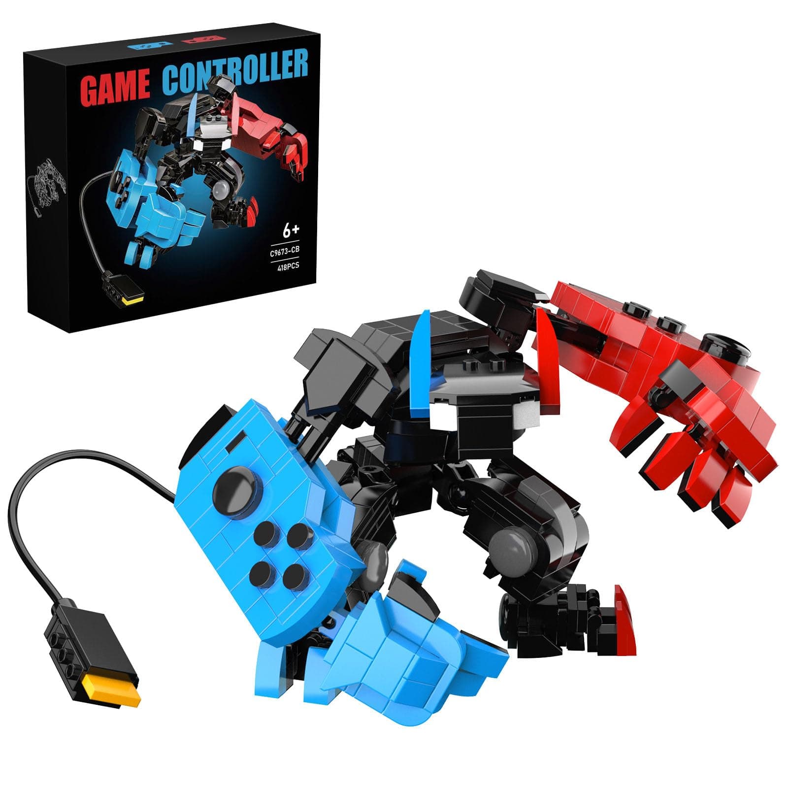 Building Block Set, Classic Game Controller Mech Robot Building Kit, Birthday Party Decorations Supplies, Gifts for Kids Adults (418 Pieces)