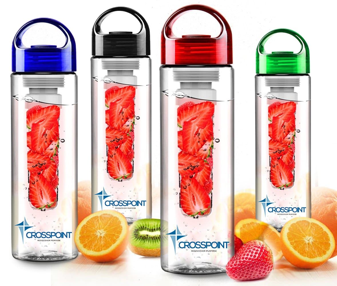 Highly Durable Infuser Sport Water Bottle - BPA/EA Free, Made of Eastman Triton, Leak-proof