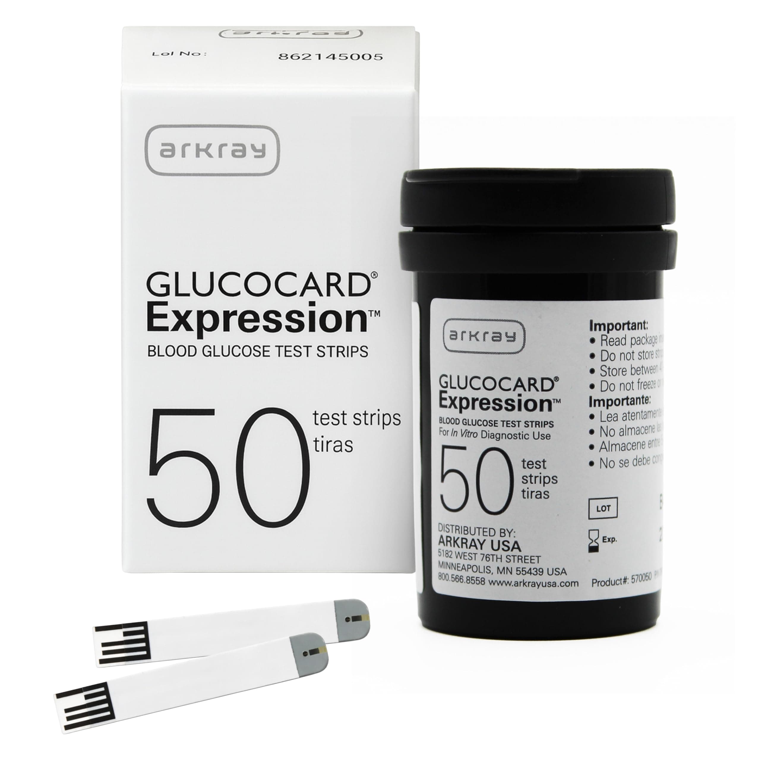 ARKRAY GLUCOCARD Expression Blood Glucose Test Strips - No Coding, 0.8 Microliter & Fast 6-Second Results - Compatible with GLUCOCARD Expression Blood Glucose Meter - 50 Count