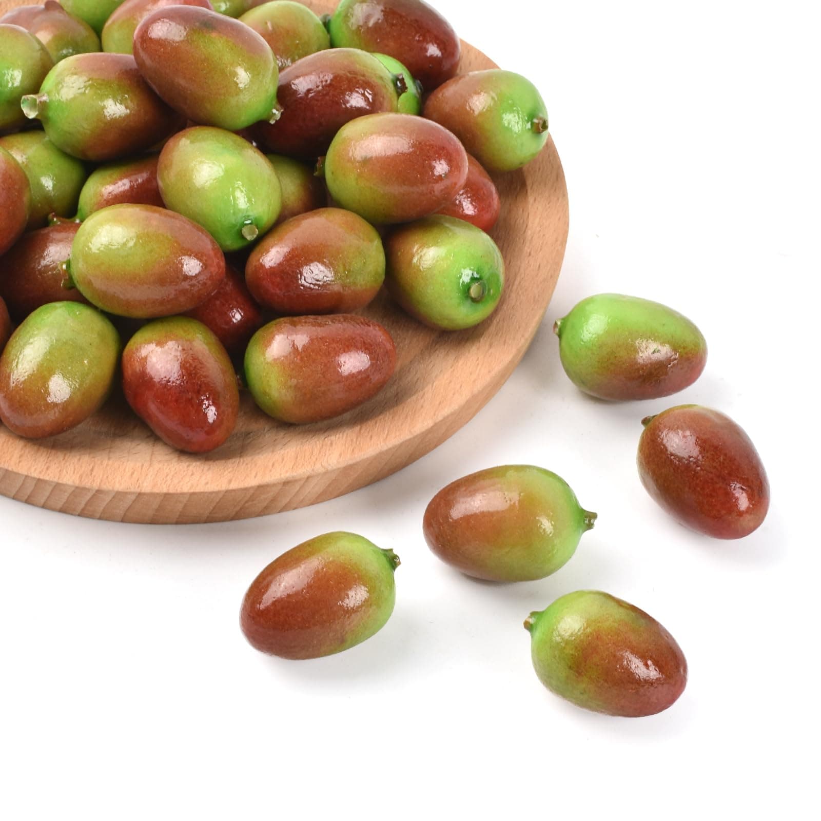 Artificial Olives, 50 Pcs Fake Olives Lifelike Simulation Olives Foam Fruit for Home Kitchen Cabinet Food Photography Props