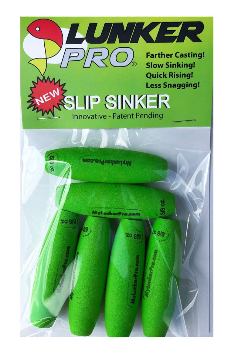 LUNKER PRO Slip Sinker Fishing Weight - 6 Pk. TORPEDO JR. (0.63 oz each) - Slow Sinking - More Versatile Than Bullet Weights or Egg Sinkers|Great for Crawler Harness, Carolina Rigs and Bottom Bouncer
