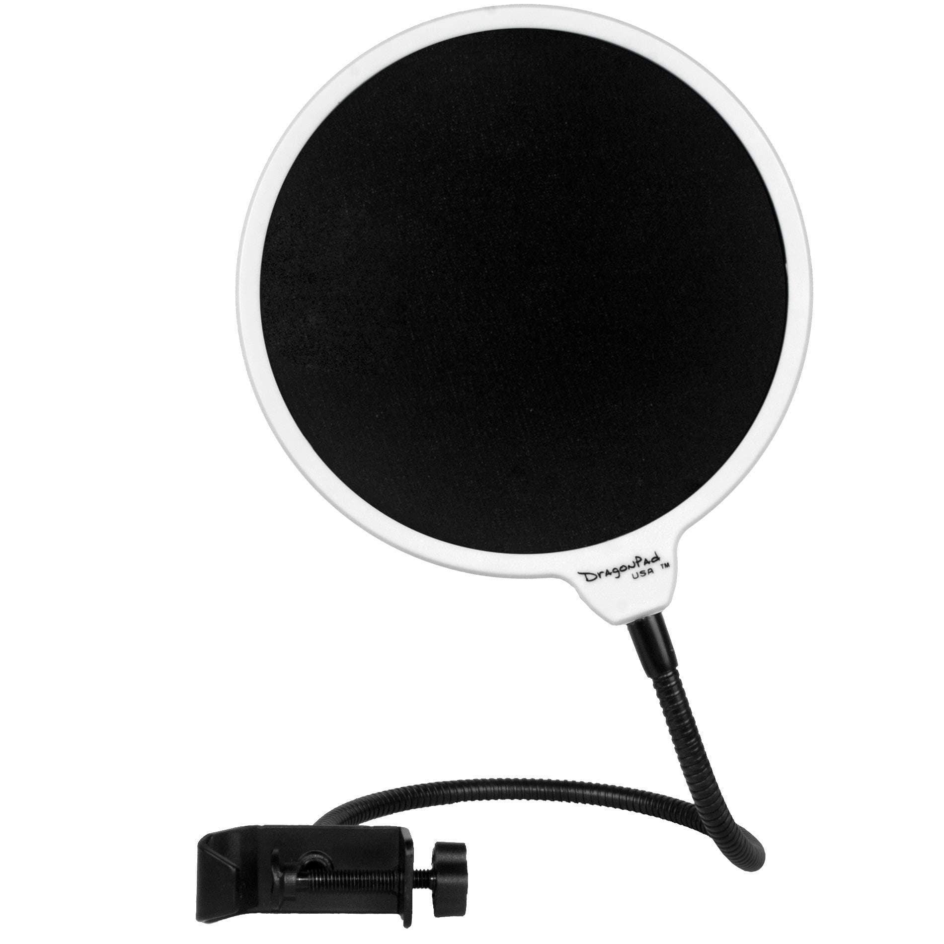 Enabled Dragonpad USA- 6" Microphone Studio Pop Filter with Clamp - WHT/BLK
