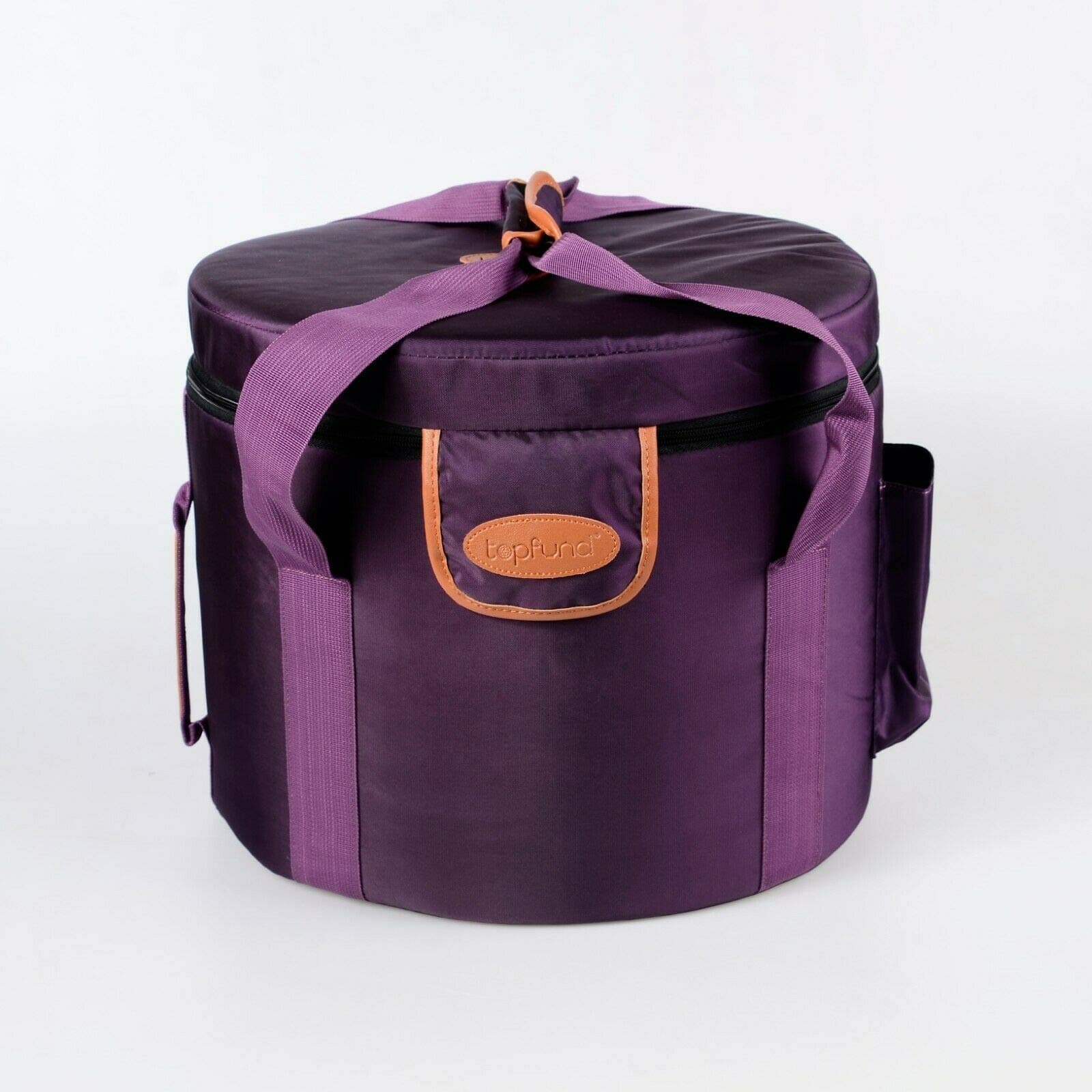 TOPFUND Purple Heavy Duty Sponge Padded Crystal Singing Bowl Case for 8 inch Triple Sound Bowls