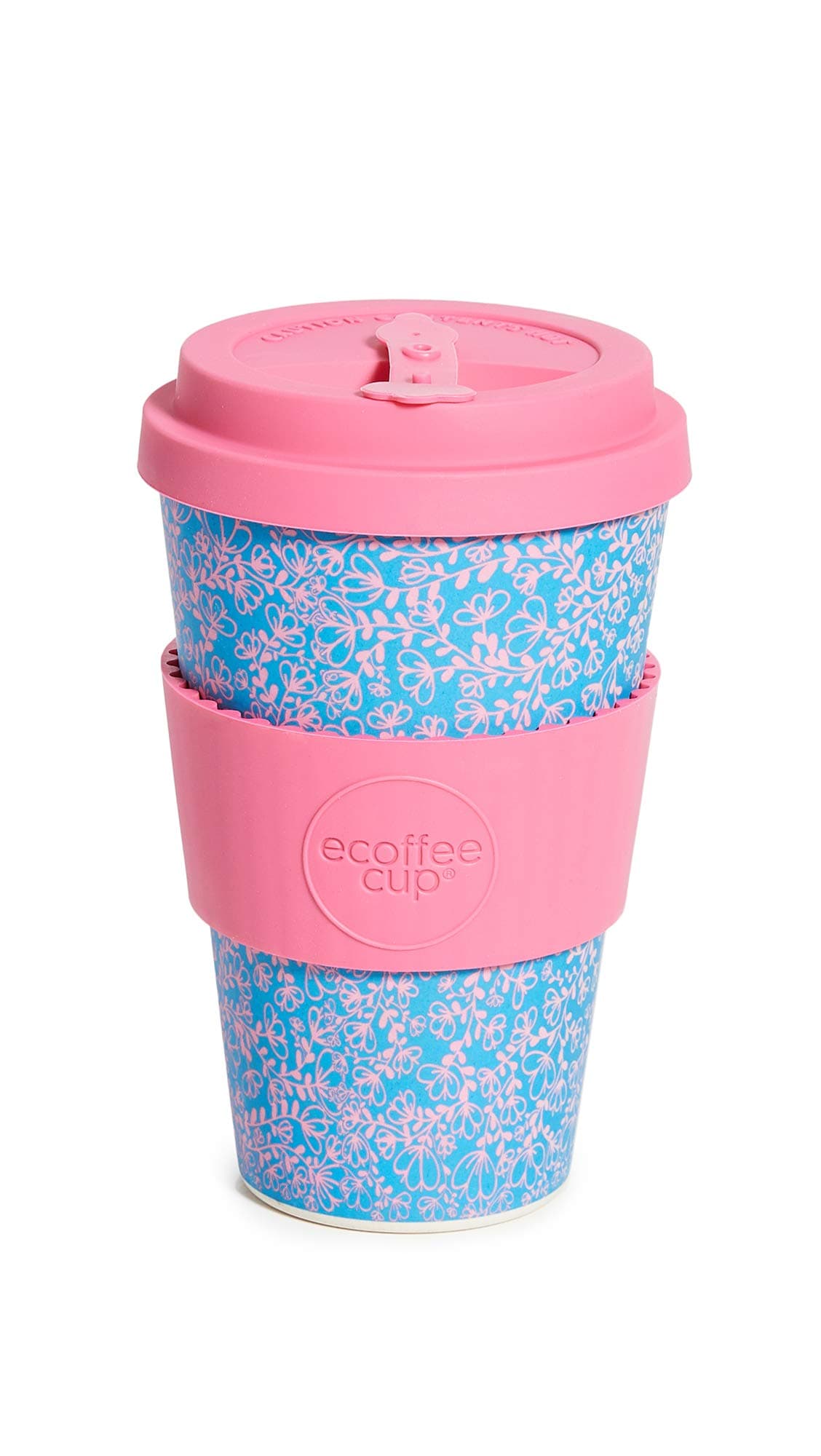 Shopbop @Home 14oz Reuseable Coffee Cup, Miscoso Dolce, Floral, Blue, Pink, One Size