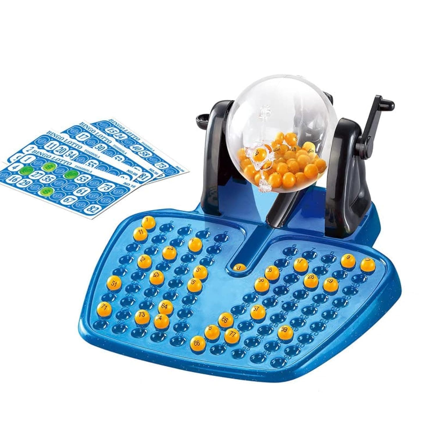THE WHITE SHOP Bingo Lotto Game Set,Bingo Crank Machine Game Set with Balls