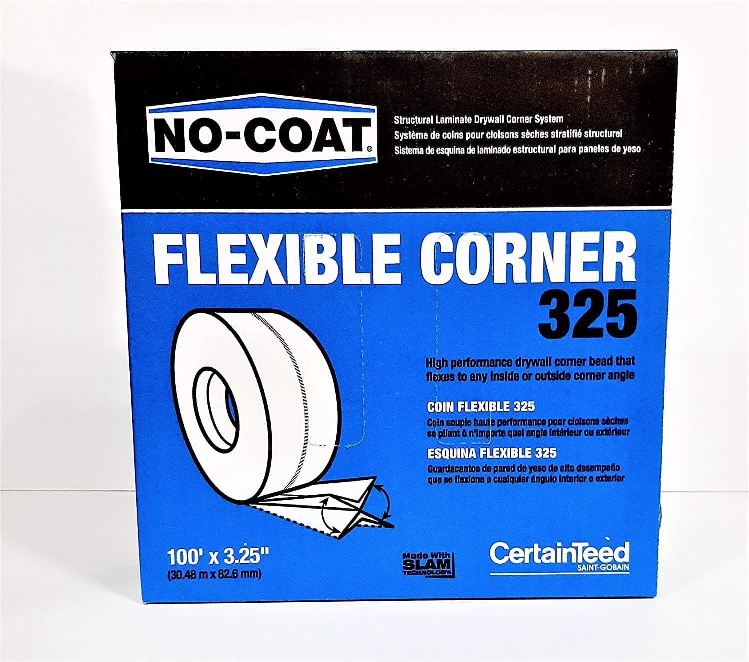 Grabber 318111 Flexible No Coat Drywall Corner Tape, 100' L X 3-1/4" W