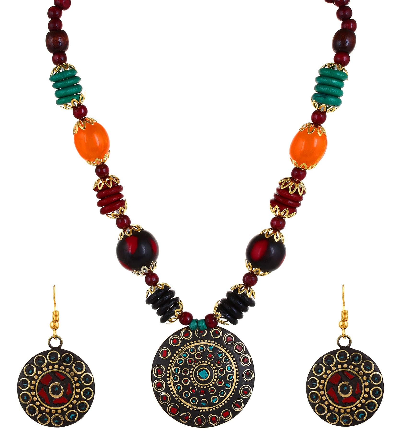 Stylish Afghani Tribal Jewellery Set for Women (multicolour)(MV-FS6S-86K3)