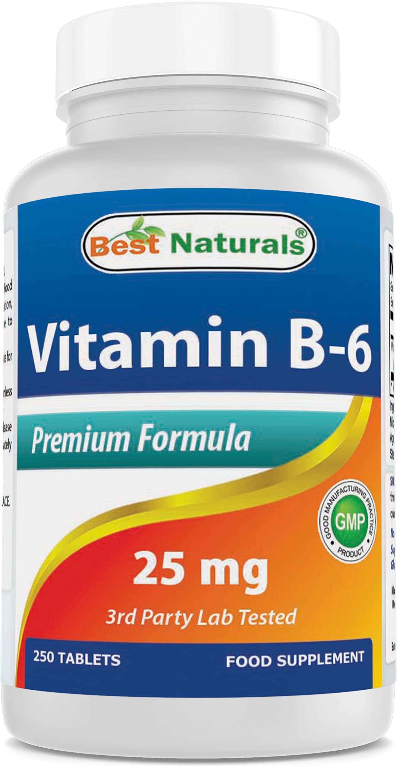Best Naturals Vitamin B-6 25 Mg Tablets, 250 Count