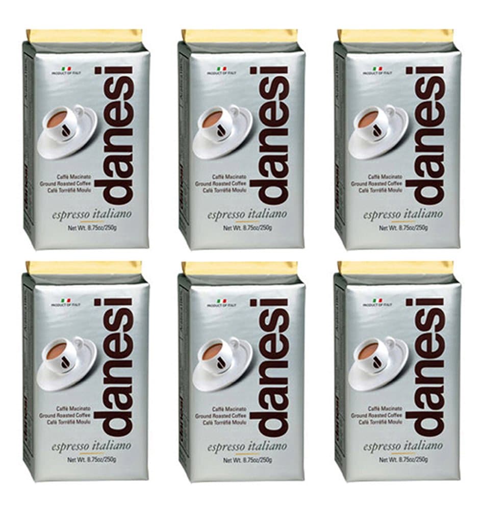 Danesi Caffe Espresso Italiano Gold Coffee Ground - 8.75 oz Bricks (Pack of 6)