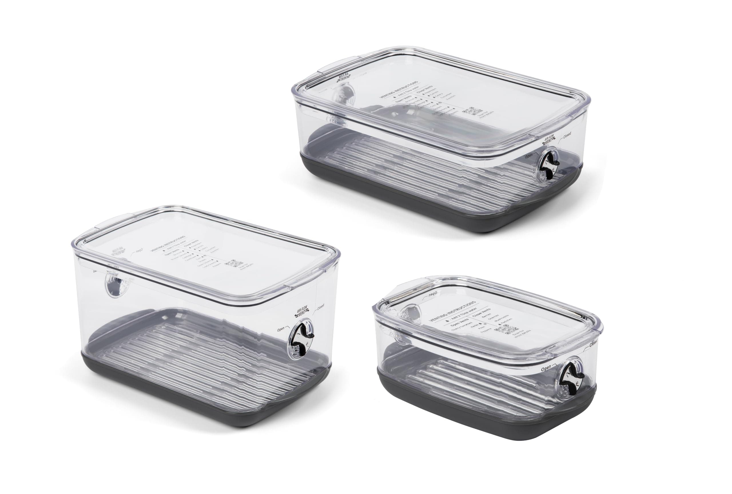 ProKeeper Stackable Produce ProKeeper Storage Container with Stay-Fresh Vent System (PKS-3PC-Produce+)