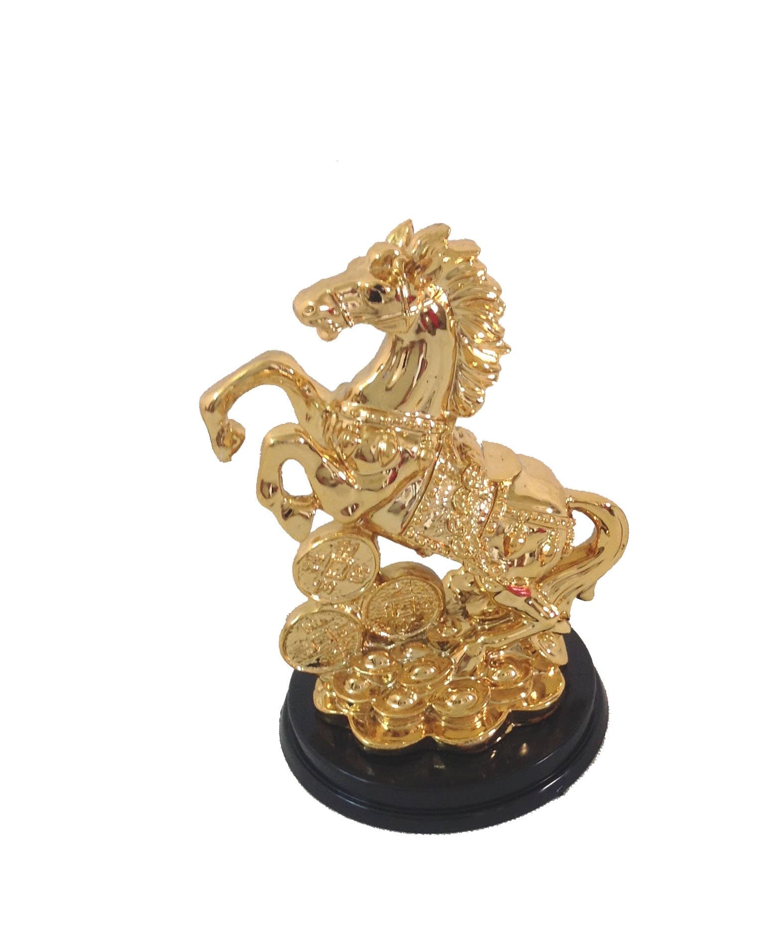 Feng Shui Golden Horse Stepping On Ingot is for Wealth for Home Decor, Office Desk Table Decor Show Piece (Design 1)