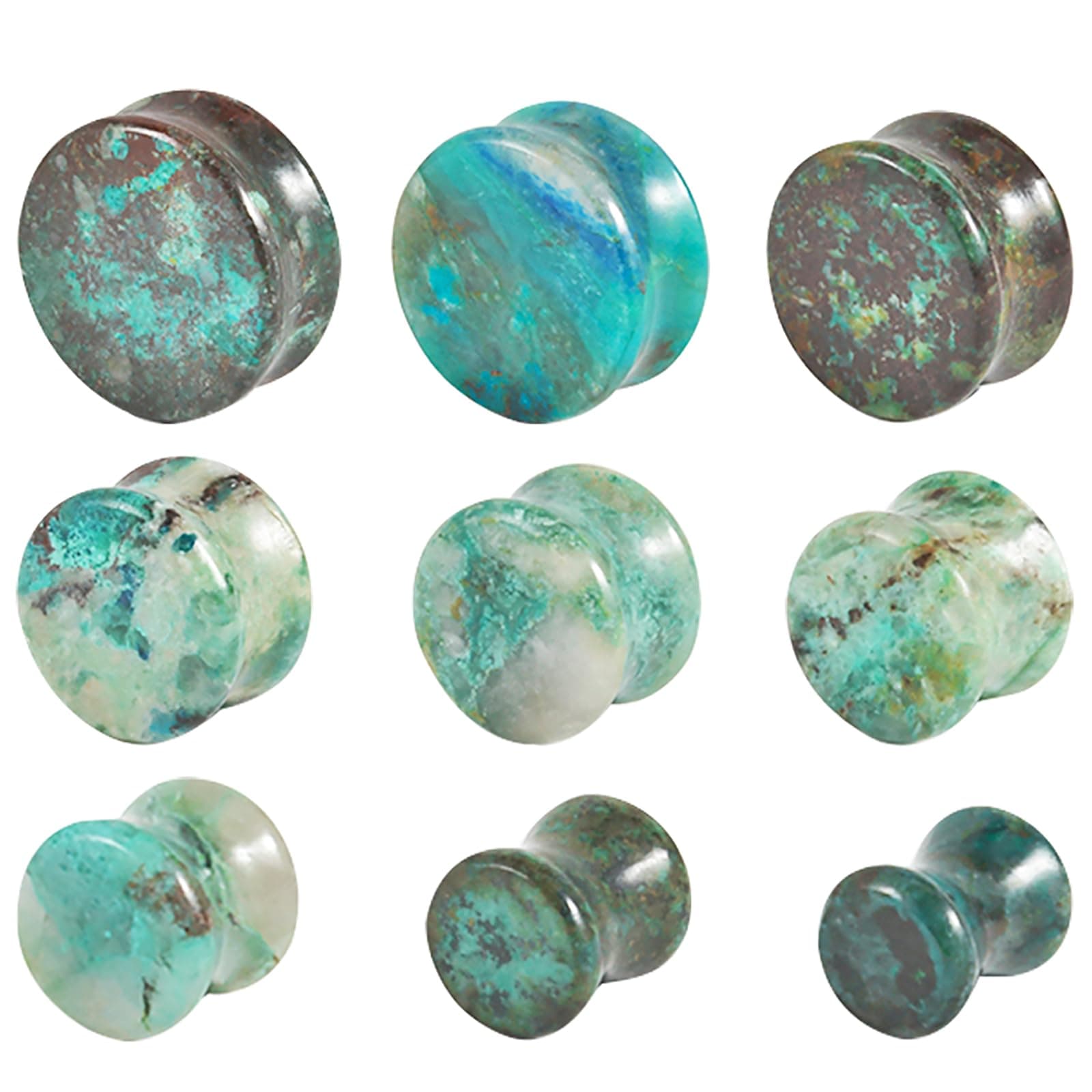 CHUANCI 1Pair Natural Phoenix Stone Saddle Plugs Double Ear For Men Women Ear Plugs Tunnel Gauges Piercing Expander Body Piercing Jewelry 6mm-25mm