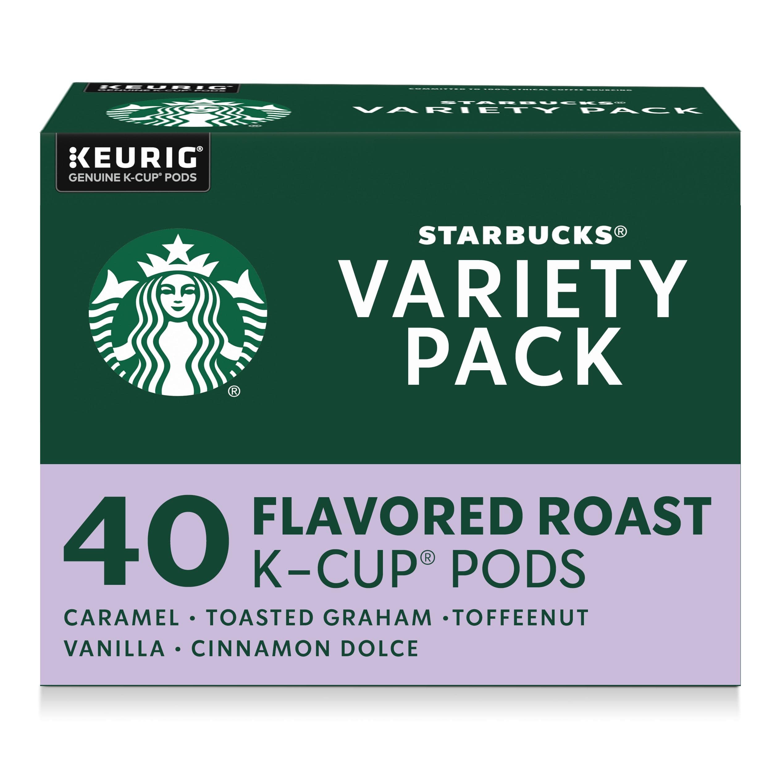 K-Cup Coffee Pods, Flavored Hot or Iced Coffee, Variety Pack, 40 Keurig Pods