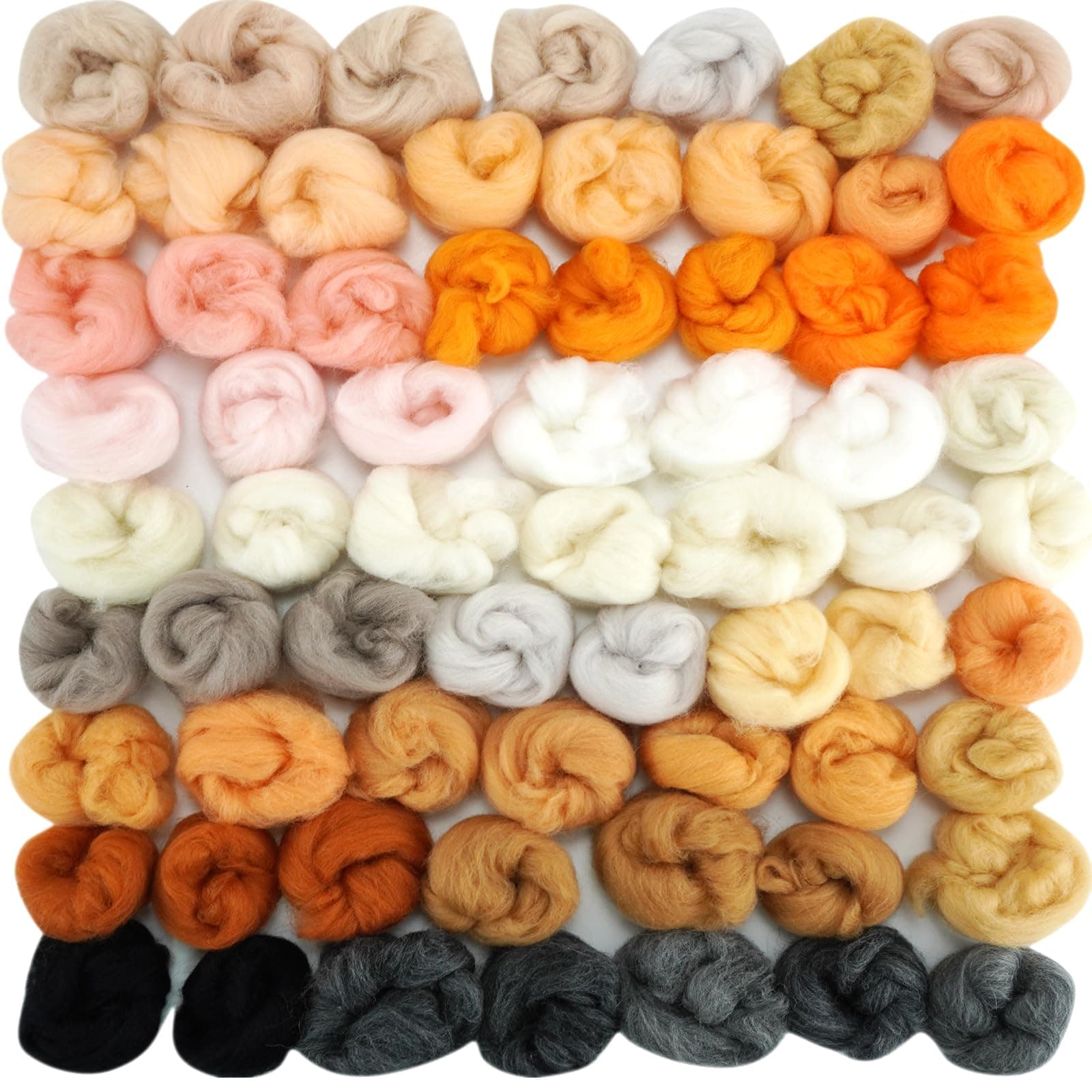 Misscrafts 72pcs Needle Felting Wool Fibre Wool Yarn Roving 3g/Pack for DIY Craft Materials Hand Spinnings Wool Felting (24 Colors)