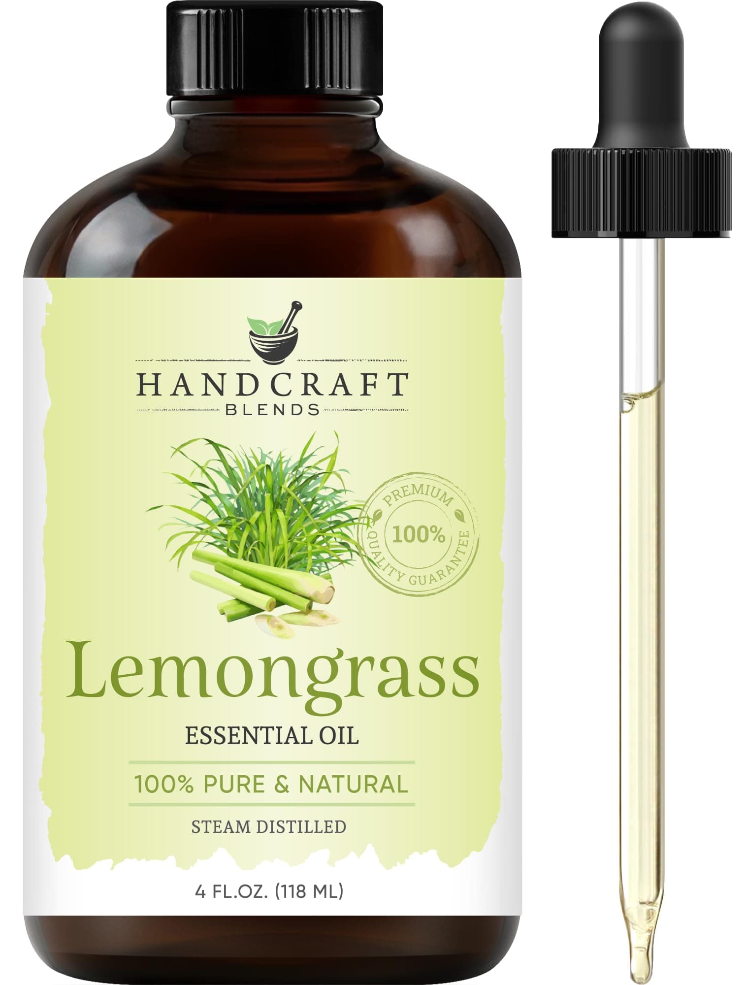 Lemongrass Essential Oil – Huge 4 Fl Oz – 100% Pure and Natural – Premium Grade Essential Oil for Diffuser and Aromatherapy, Skin, Massage, Candle and Soap Making Fragrance