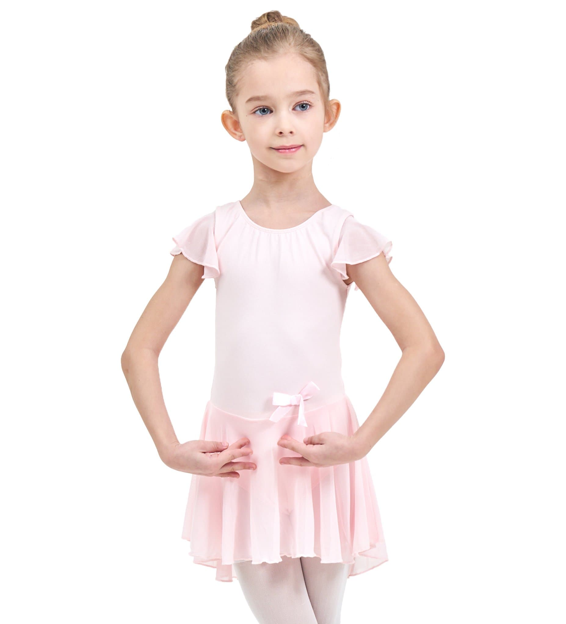 Ferlema Girls' Skirted Ballet Leotard with Snap Crotch│Gymnastics Dance Dress for Girls/Toddlers/Kids