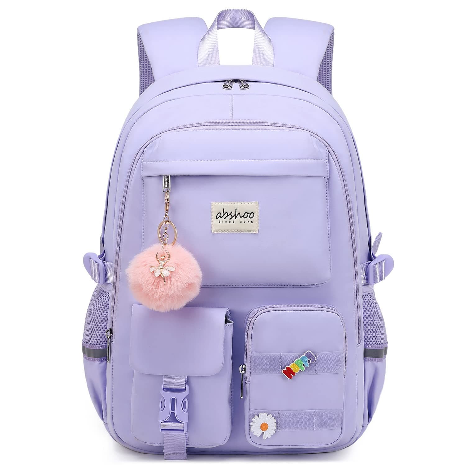 Big Student Laptop Backpack For College Women Middle High School Teen Girls Bookbag Travel Daypack (Purple)