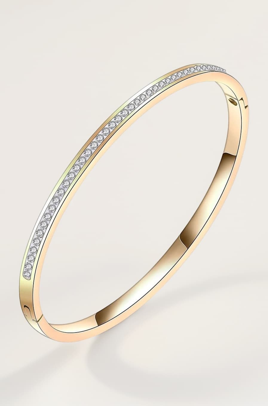 Shining Diva Fashion Anti Tarnish Jewellery | 18K Gold Plated Stainless Steel Openable Crystal Bracelet | Latest Stylish Cuff Bangle | Love Friendship Couples Gifts for Women Girls Mother Sister Wife Girlfriend