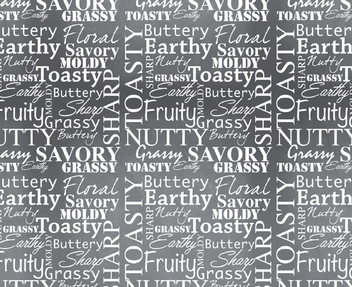 Disposable Cheese Board Paper, Set of 10, Cheese Descriptions/Flavors on Slate Gray Background, Perfect Cheese Board Accessories for Meat and Cheese Boards, Travel, Weddings