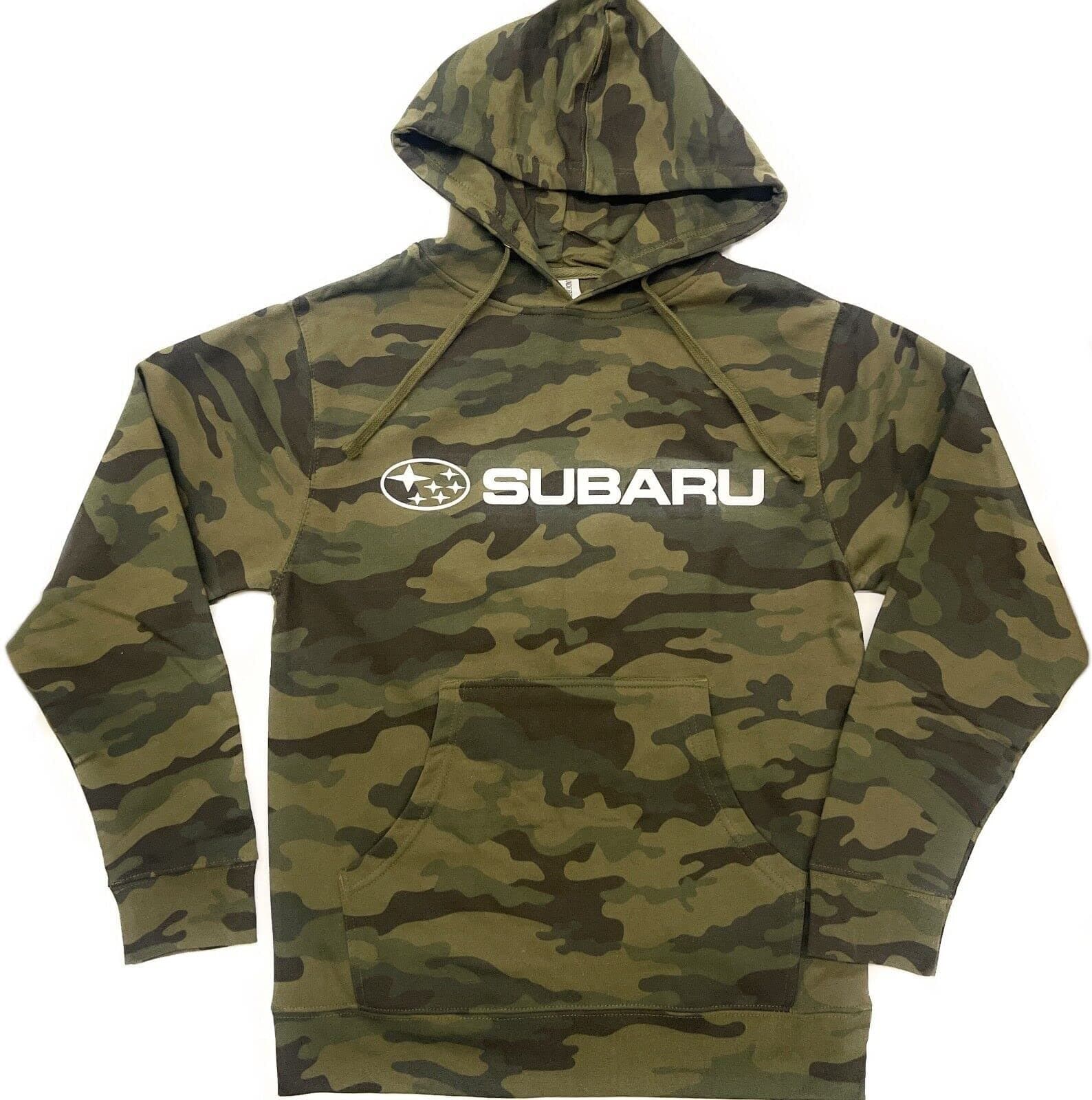 Subaru Logo Green Camo Pullover Forester Impreza WRX STI Legacy Ascent Outback Hoodie NEW SWEATSHIRT Green or Black (Green, Large)