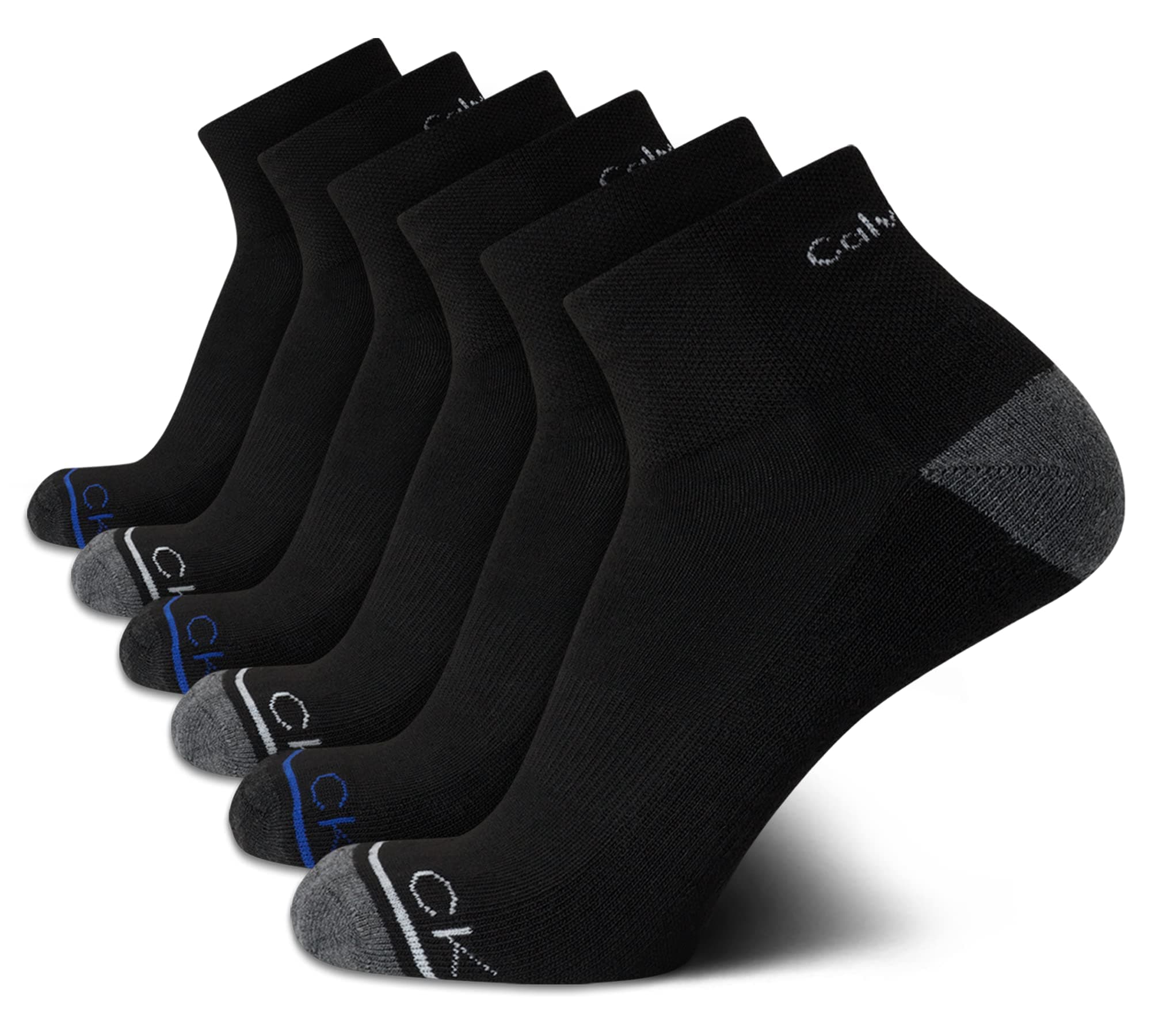 Mens Quarter Socks - 6 Pack Breathable Cushion Athletic Quarter Length Ankle Socks for Men for Running & Workout