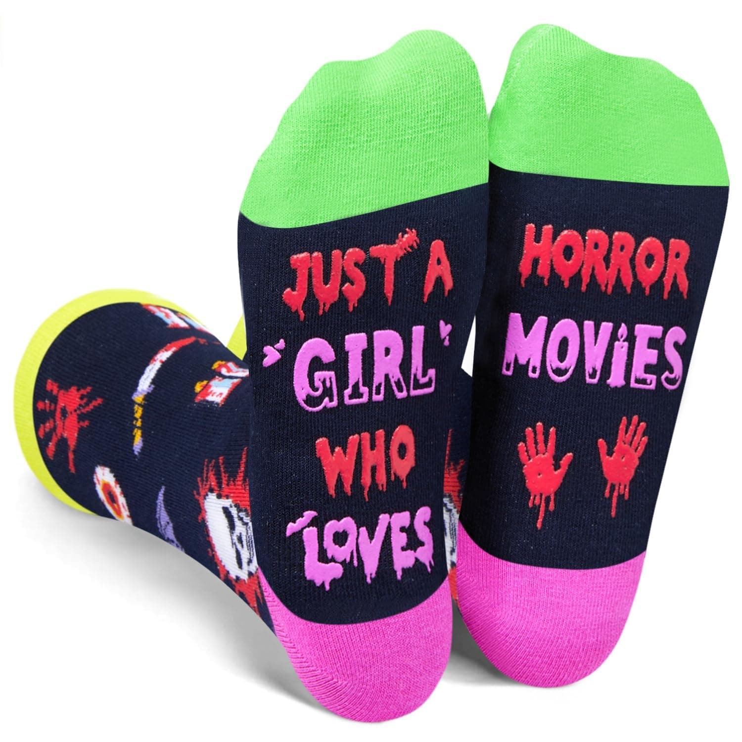 HAPPYPOP Funny Gifts for Women - Anime Acting Travel Horror Movie Lover Socks for Teen Girls