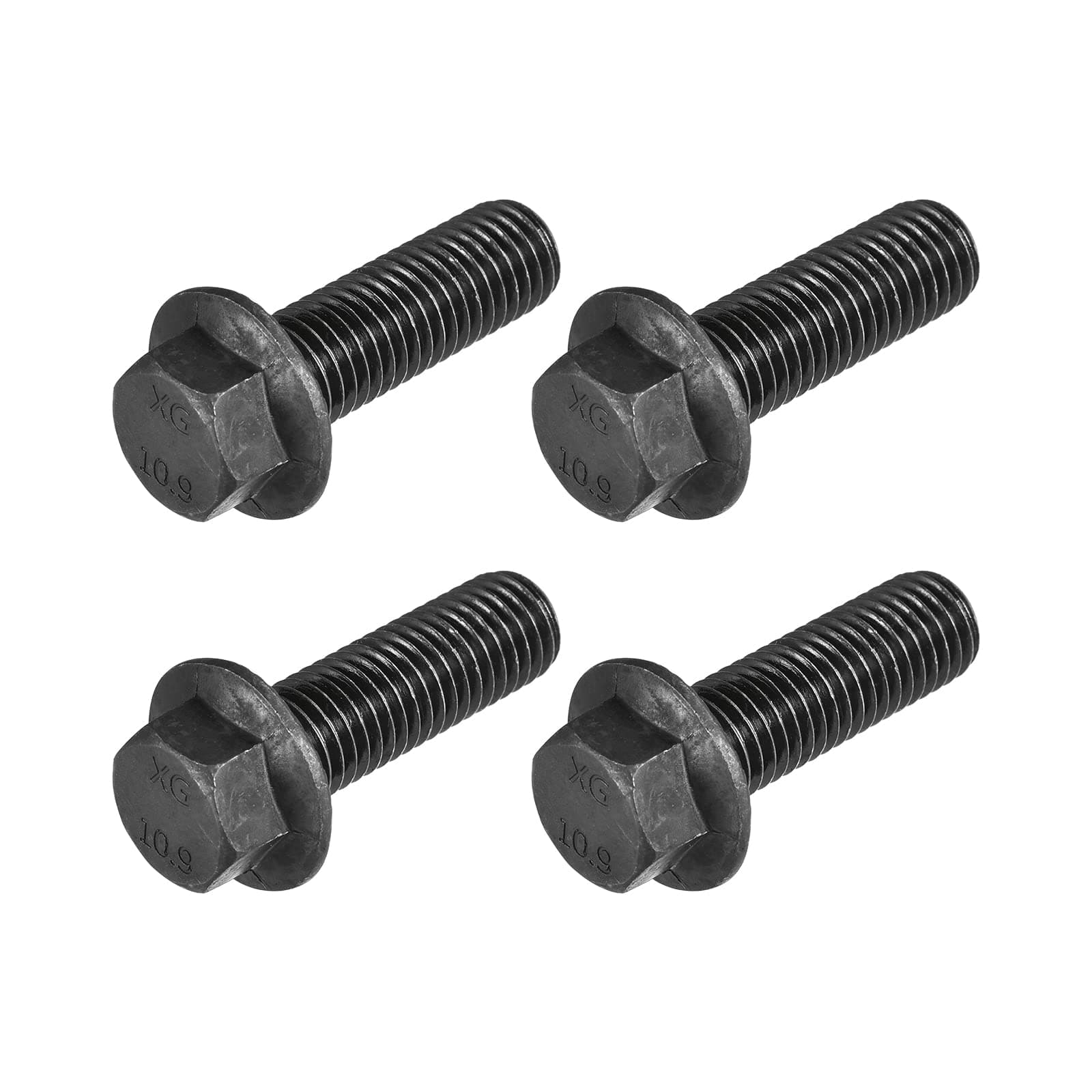 METALLIXITY Flanged Hex Head Bolts (M14x45mm) 4pcs, Hexagon Serrated Flange Bolt Fully Thread Screw - for House Construction Hardware Fasteners