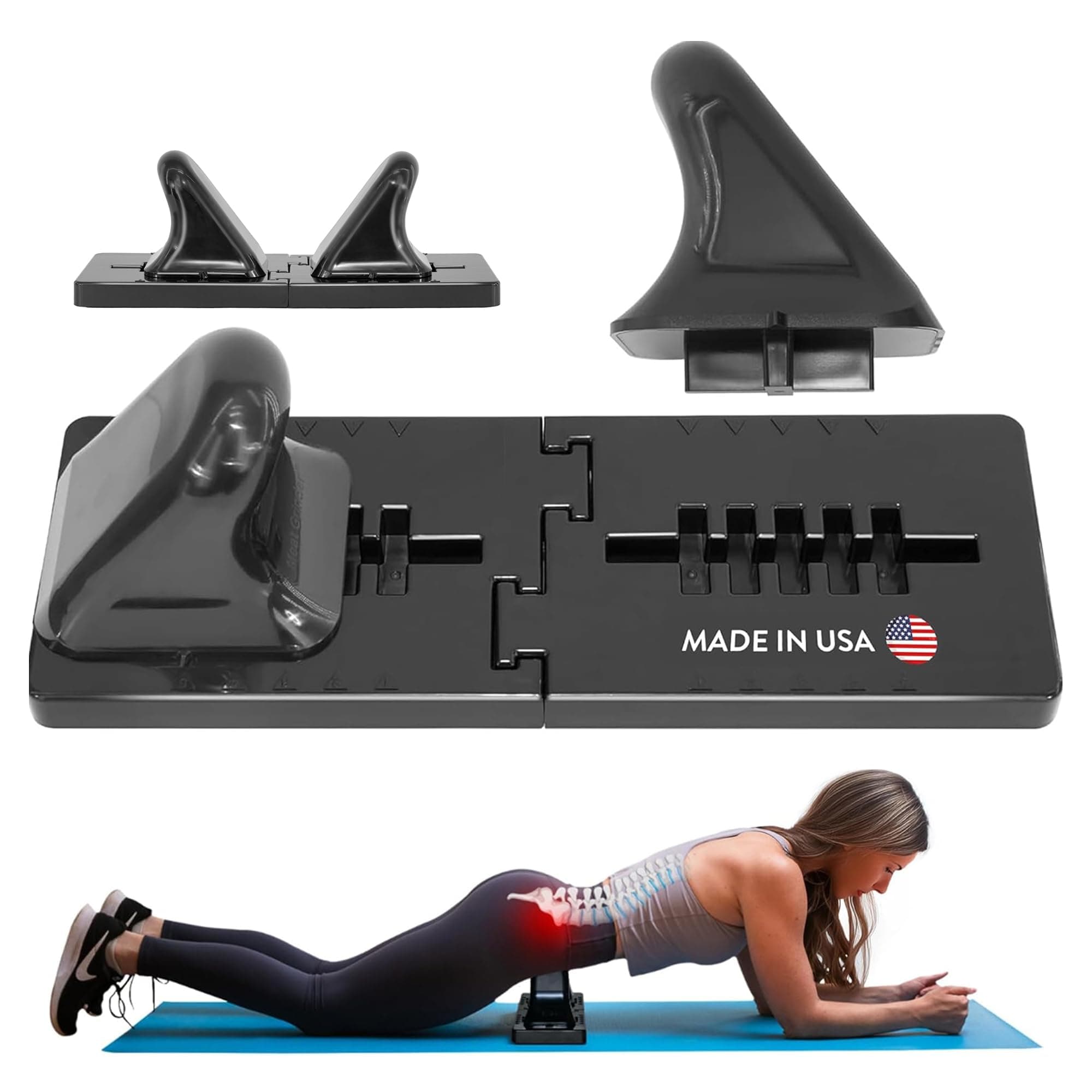 Thrival Wave - Fully Adjustable Psoas Muscle Release Tool for QL, Hip Flexor, Back, Hamstring, Glute, Iliacus, and Neck Pain - Trigger Point and Myofascial Release Tool - Carbon Black