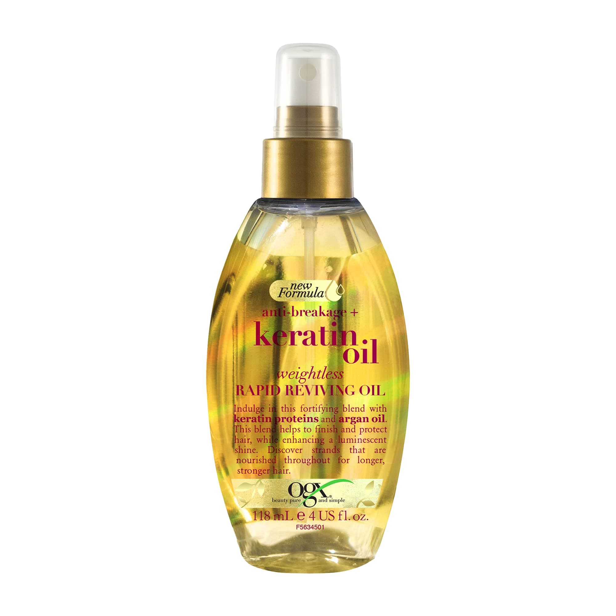 Hair Oil, Anti-Breakage+ Keratin Oil, Rapid Reviving Spray, 118ml